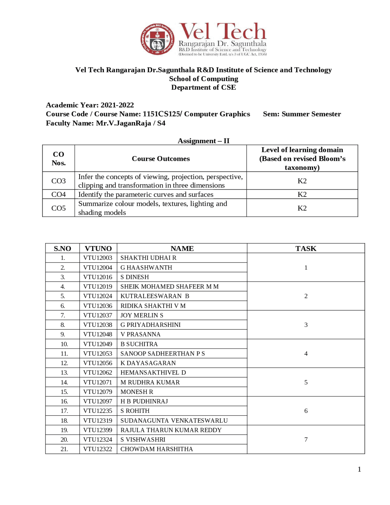 Assignment of Computer Graphics | Assignments Graphic Design | Docsity