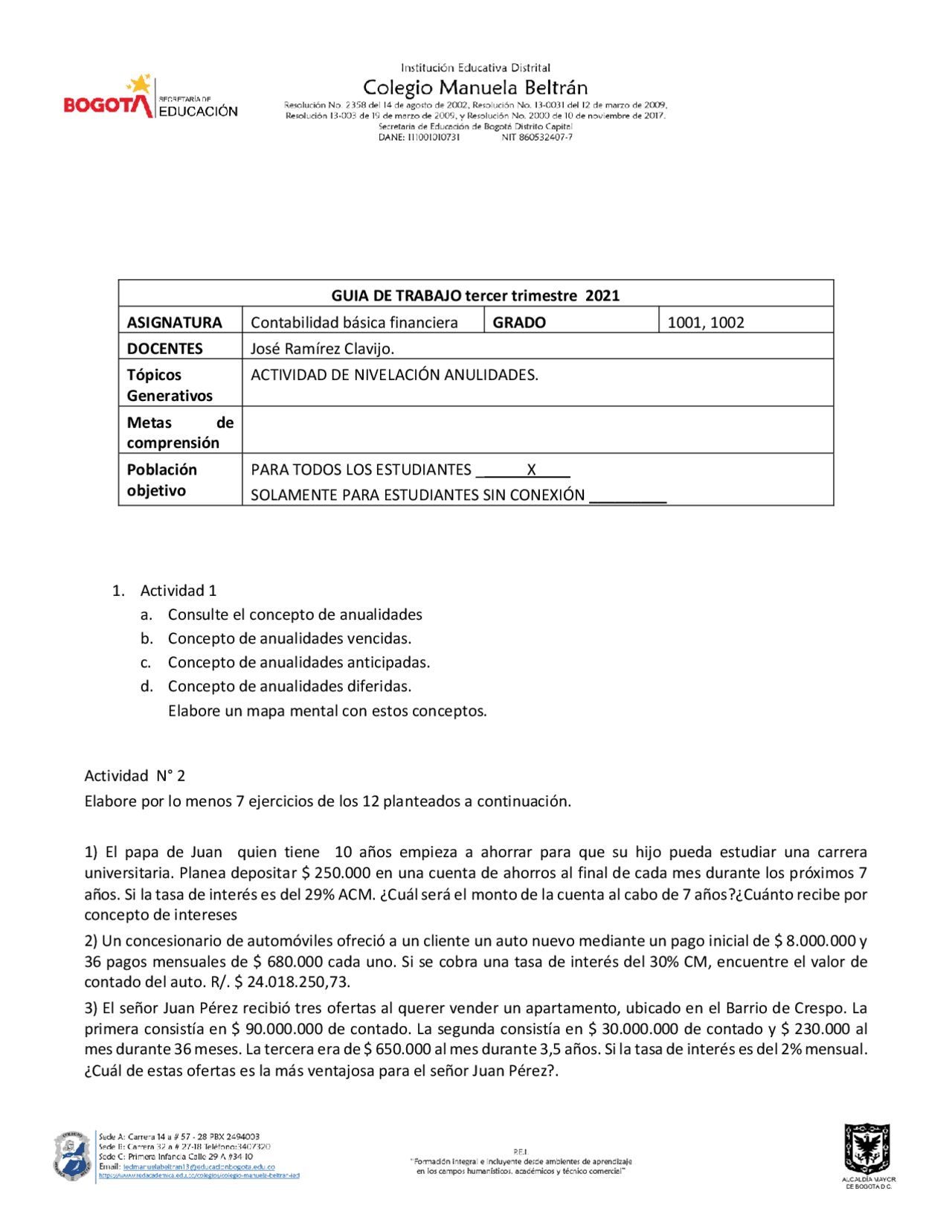 Ejercicios Contabilidad Docsity