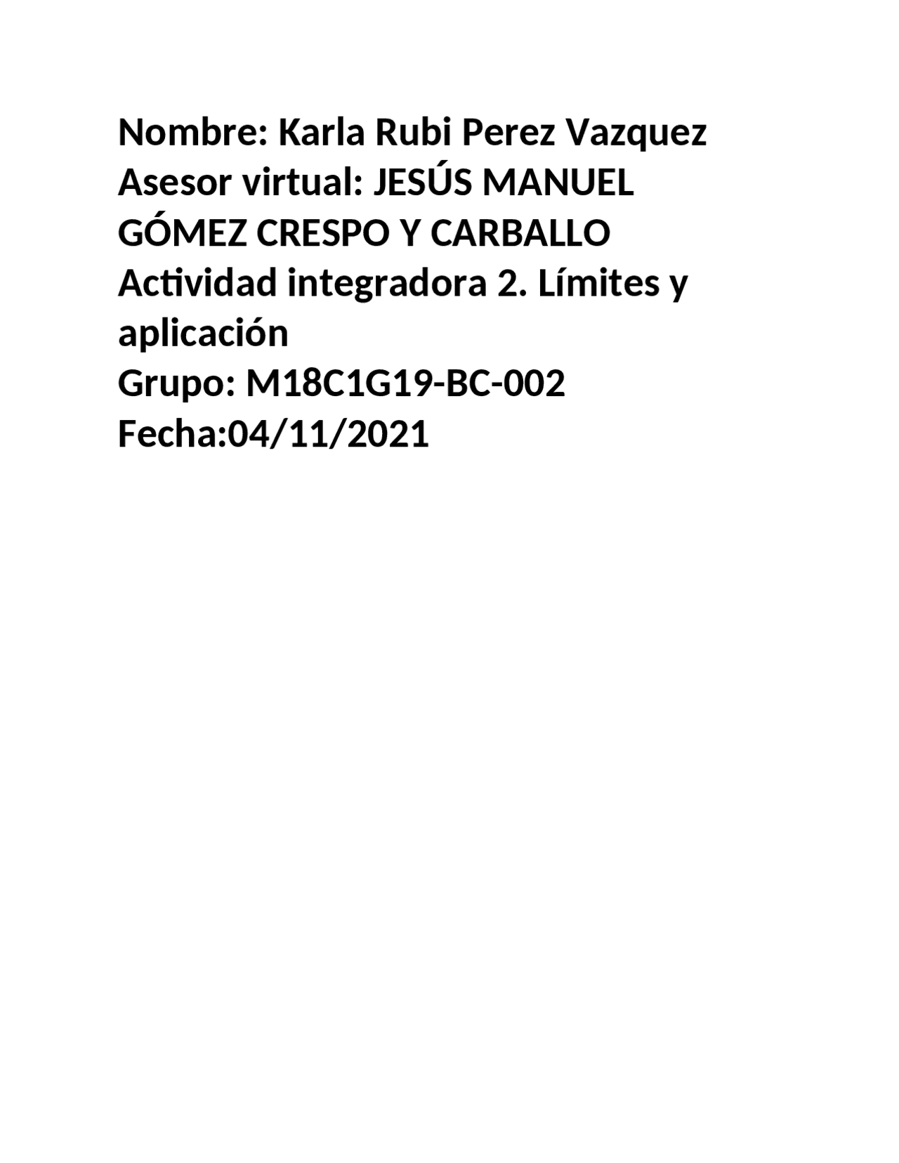 Actividad integradora | Ejercicios de Matemáticas | Docsity