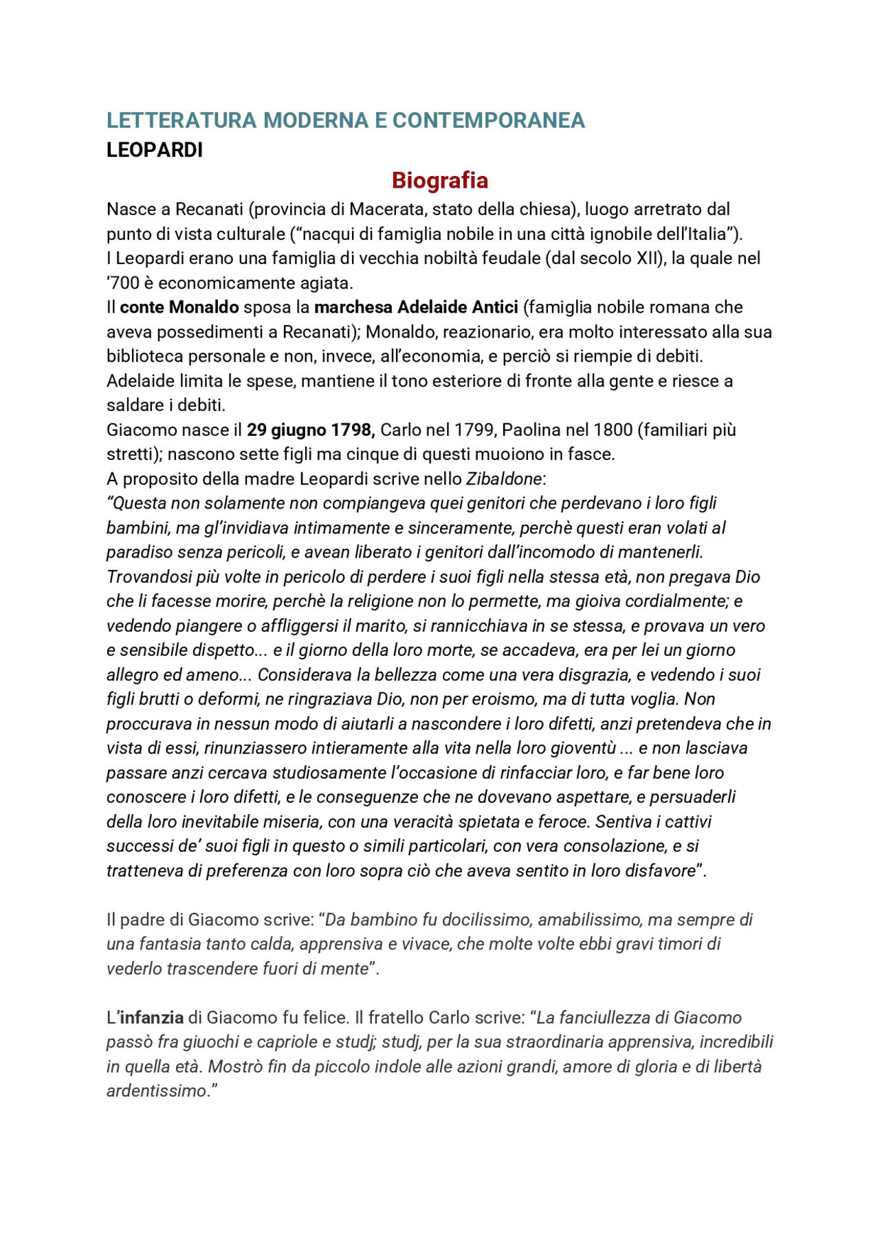 Letteratura italiana moderna e contemporanea | Appunti di ...