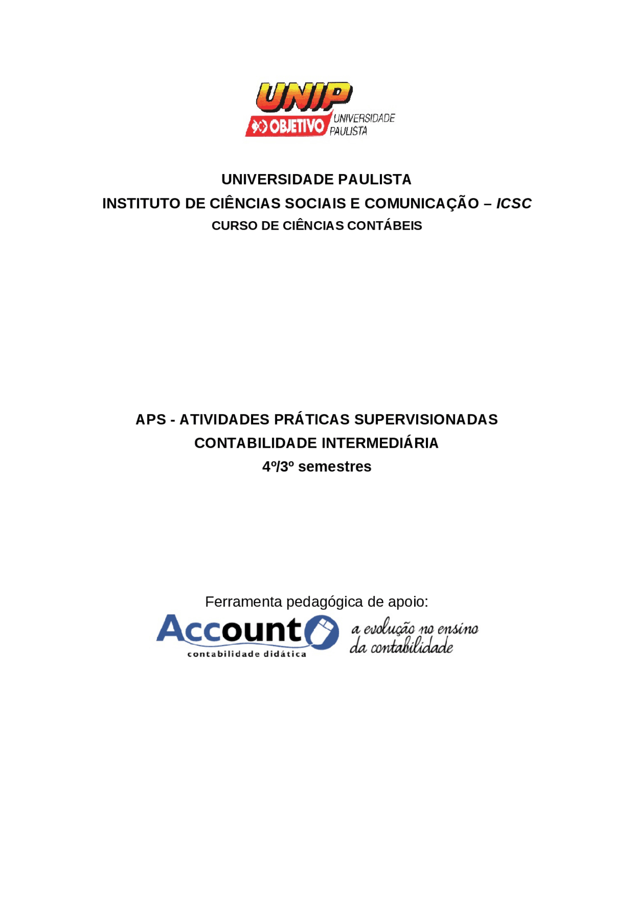 APS CONTABILIDADE UNIP CIENCIAS CONTABEIS - Docsity