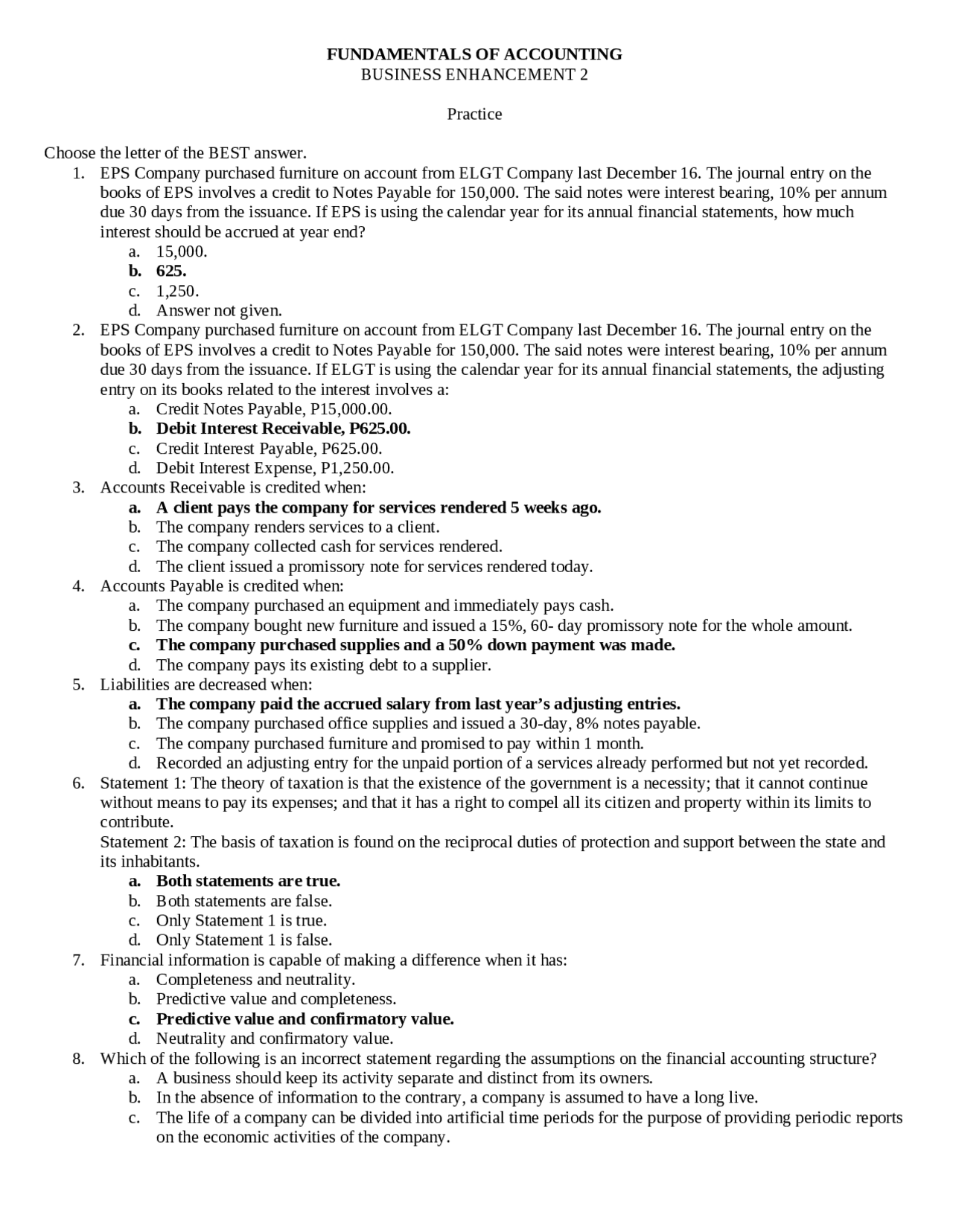 Fundamentals of accounting lectures docsity