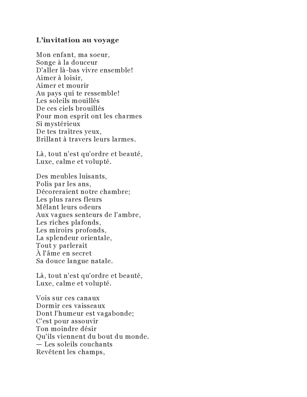 L Invitation Au Voyage Baudelaire Analyse Lin aire WMQBF L Invitation Au Voyage Baudelaire Analyse Lin aire WMQBF