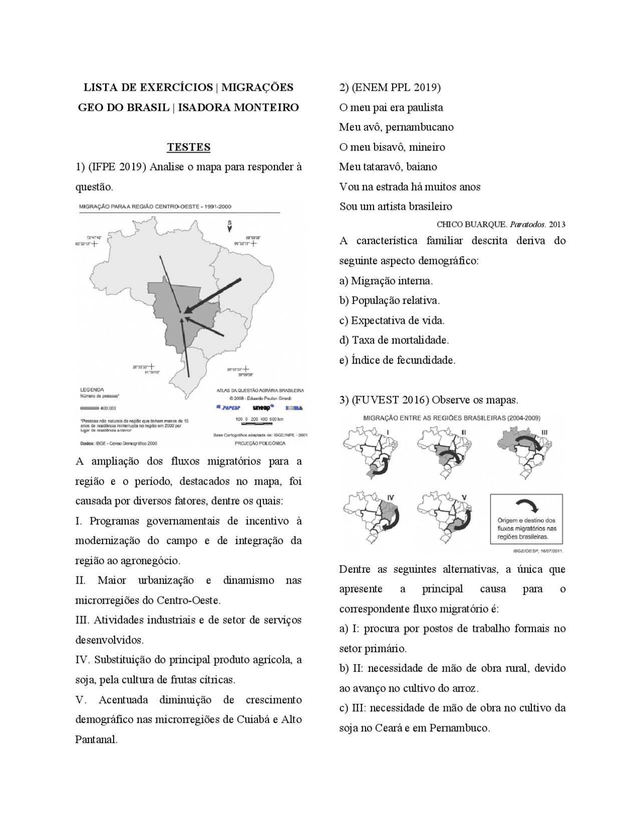 Exercícios Sobre Migrações Internacionais 8 Ano - BINKEDU