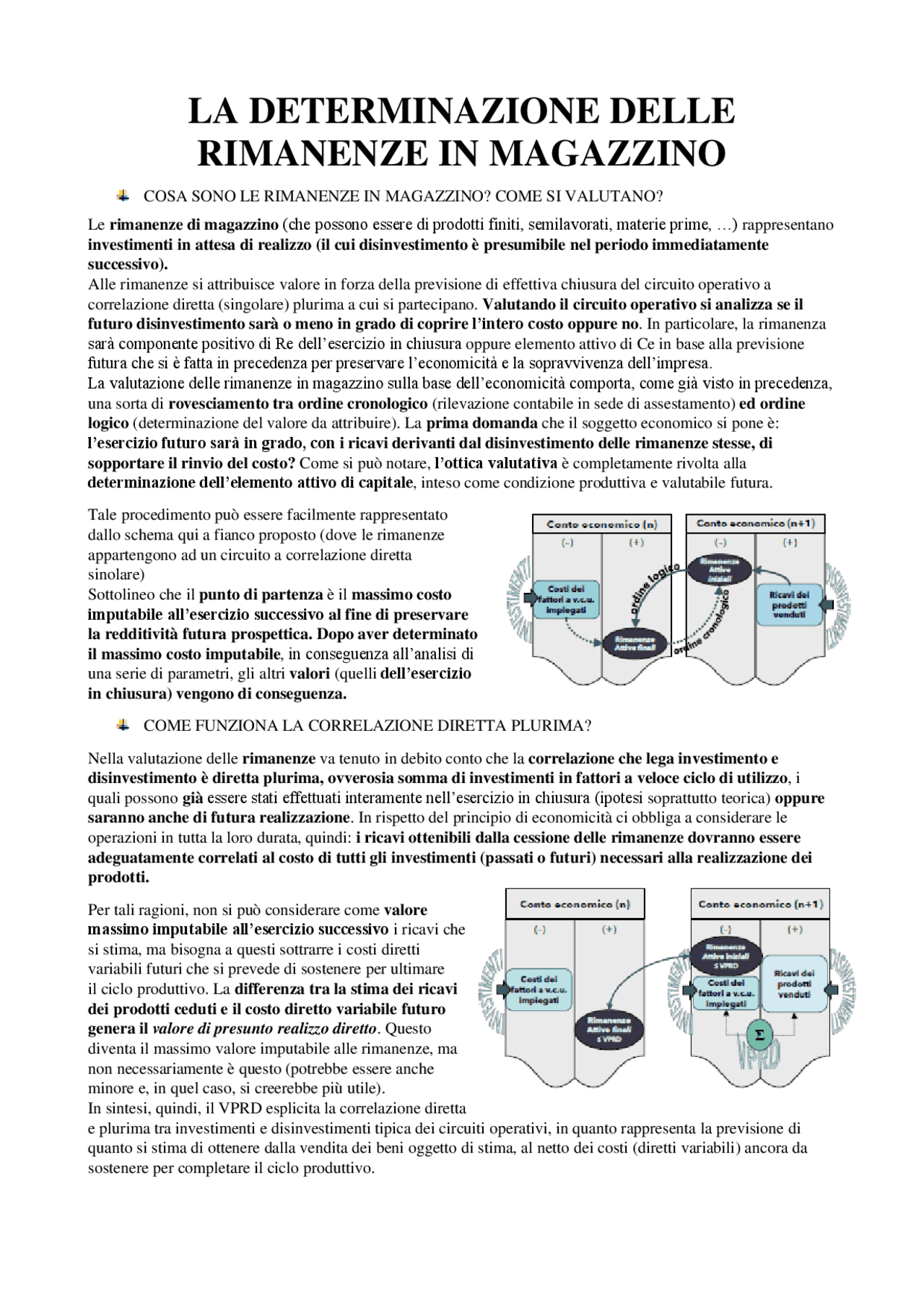 La determinazione delle rimanenze di magazzino - Docsity