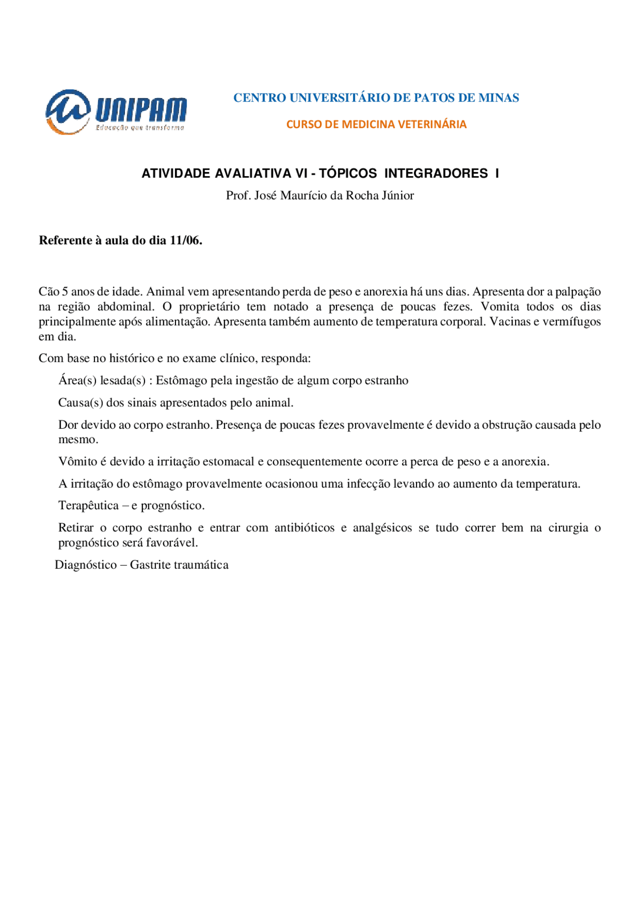 ATIVIDADES DE PATOLOGIA Docsity