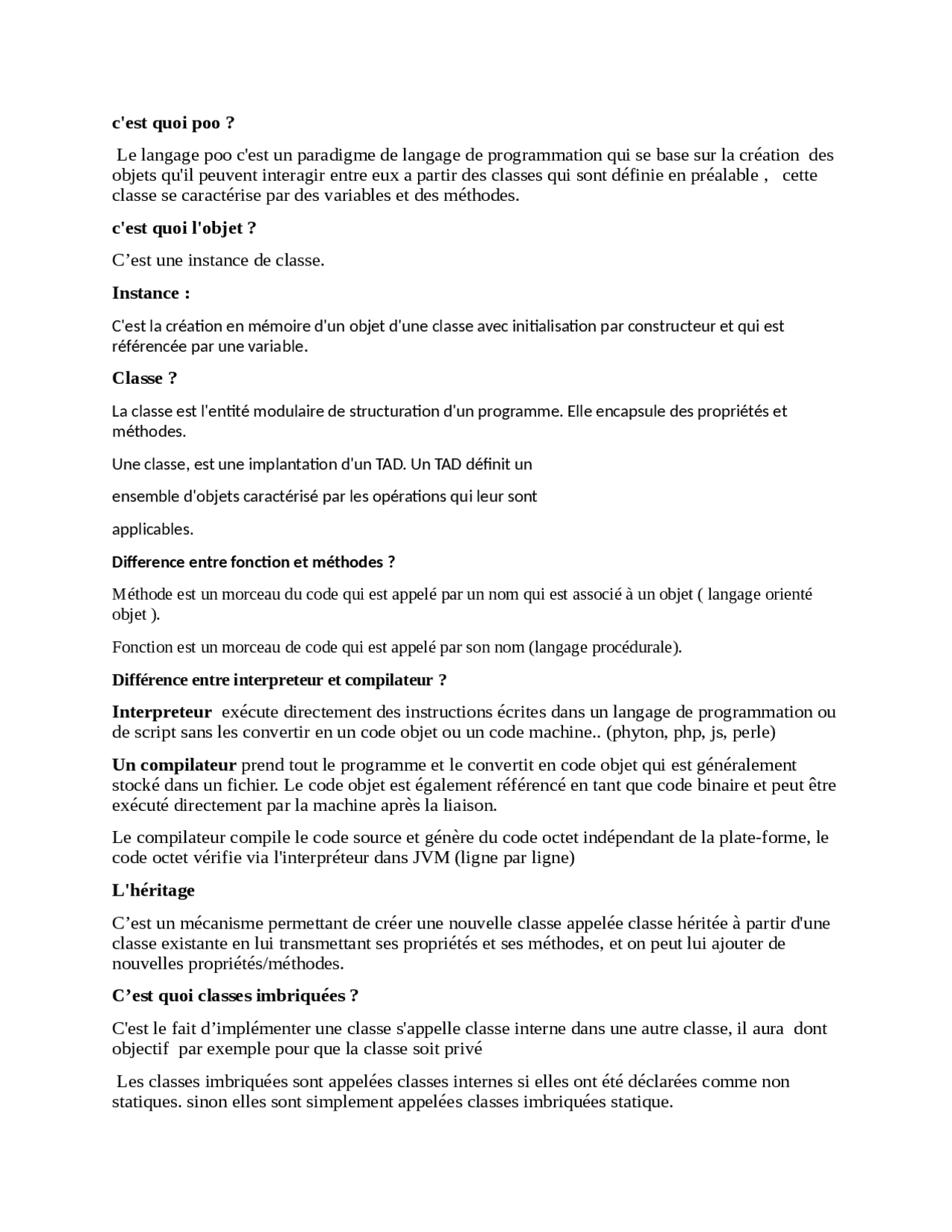 comprendre les portées de validité et les blocs de... Java is very important - Docsity