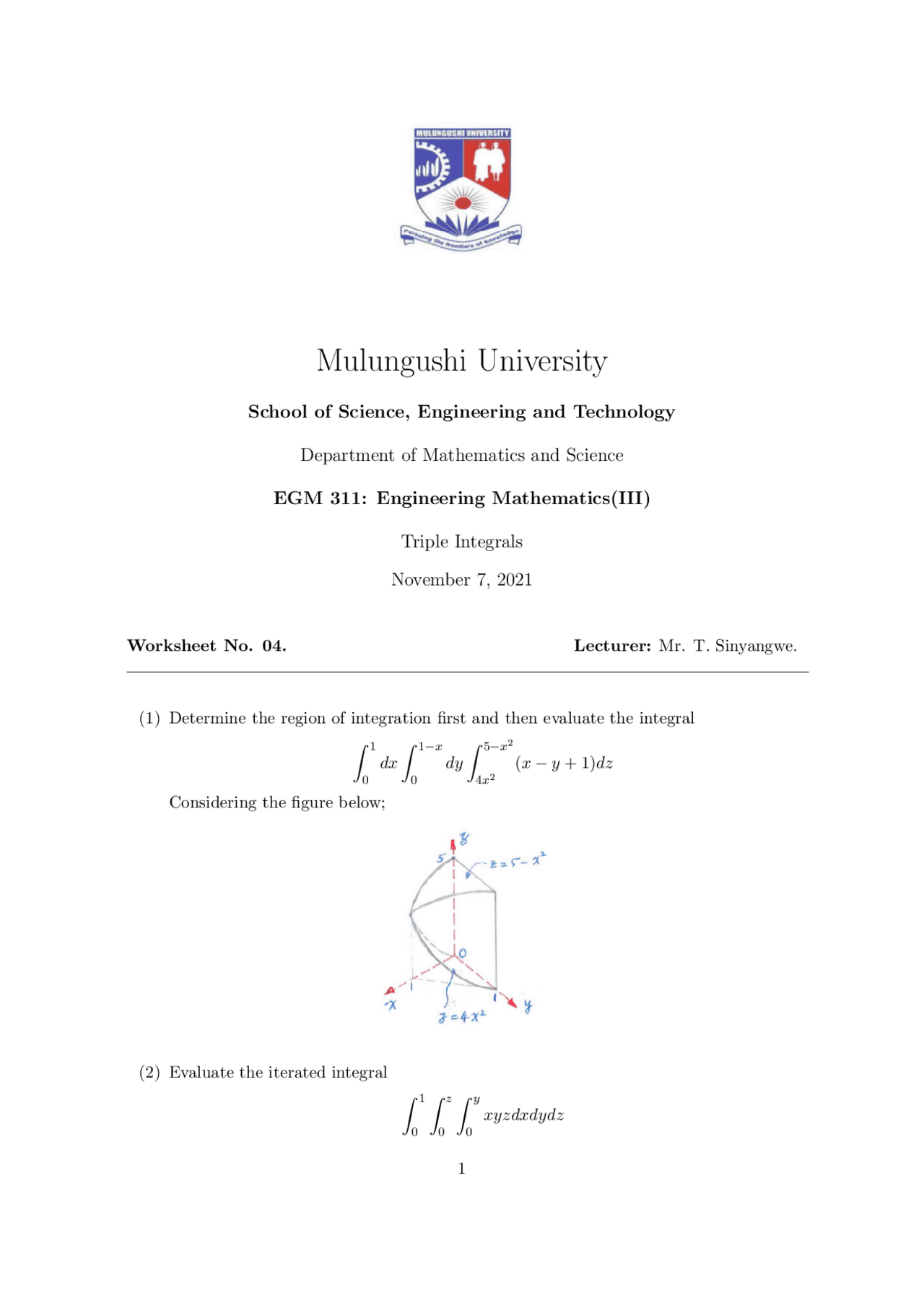 Bulleted List Engineering Math Engineering mathematics tutorial sheet - Docsity