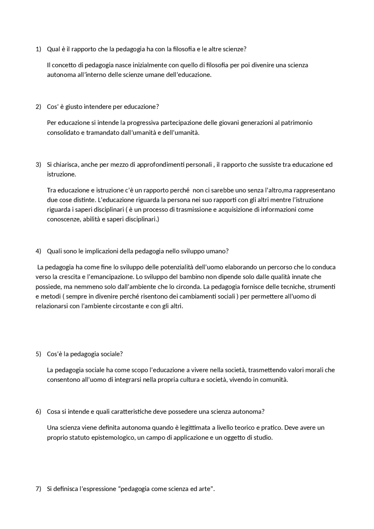 Domande e risposte esercitazione - Docsity