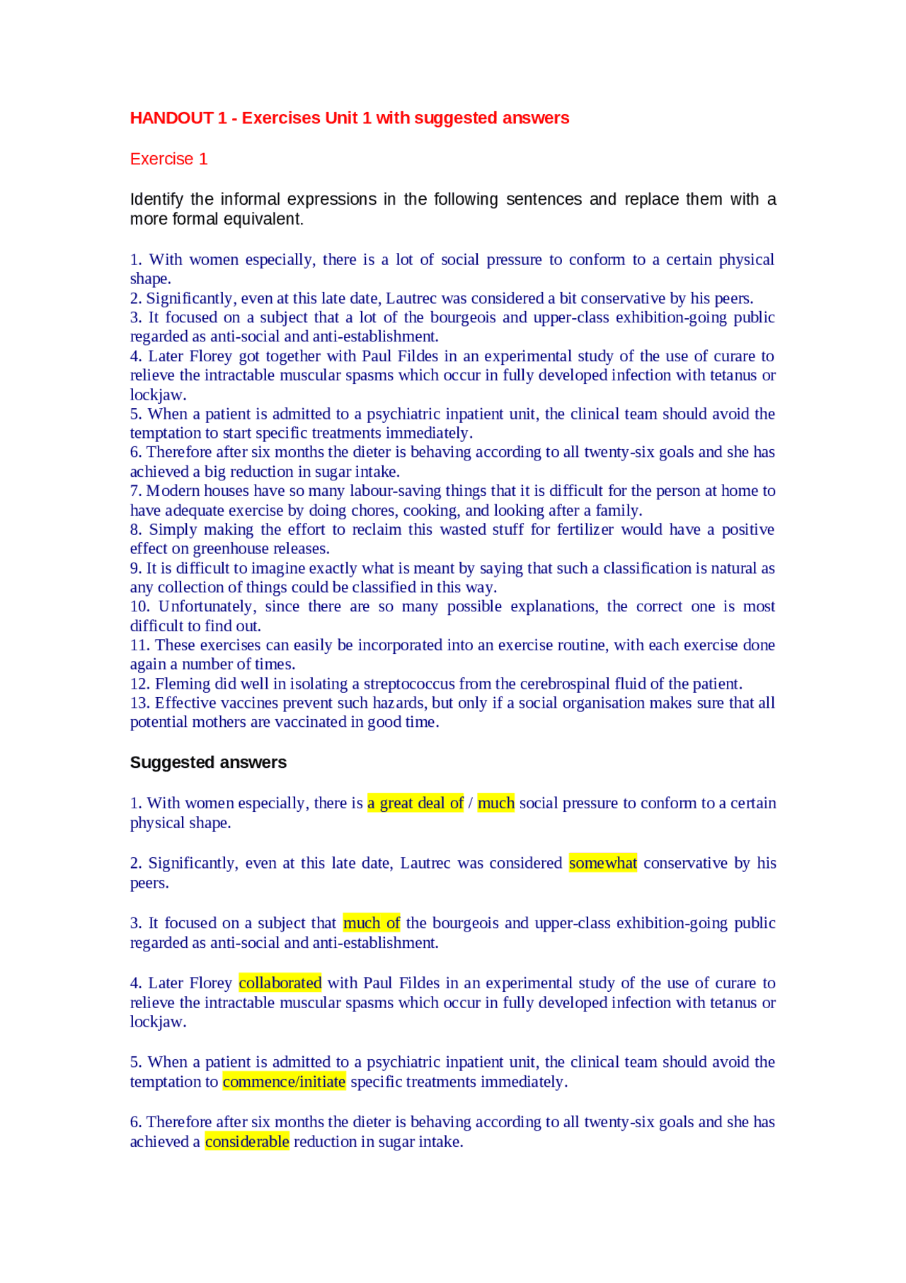 HANDOUT 1 WITH ANSWERS PEDRO - Docsity