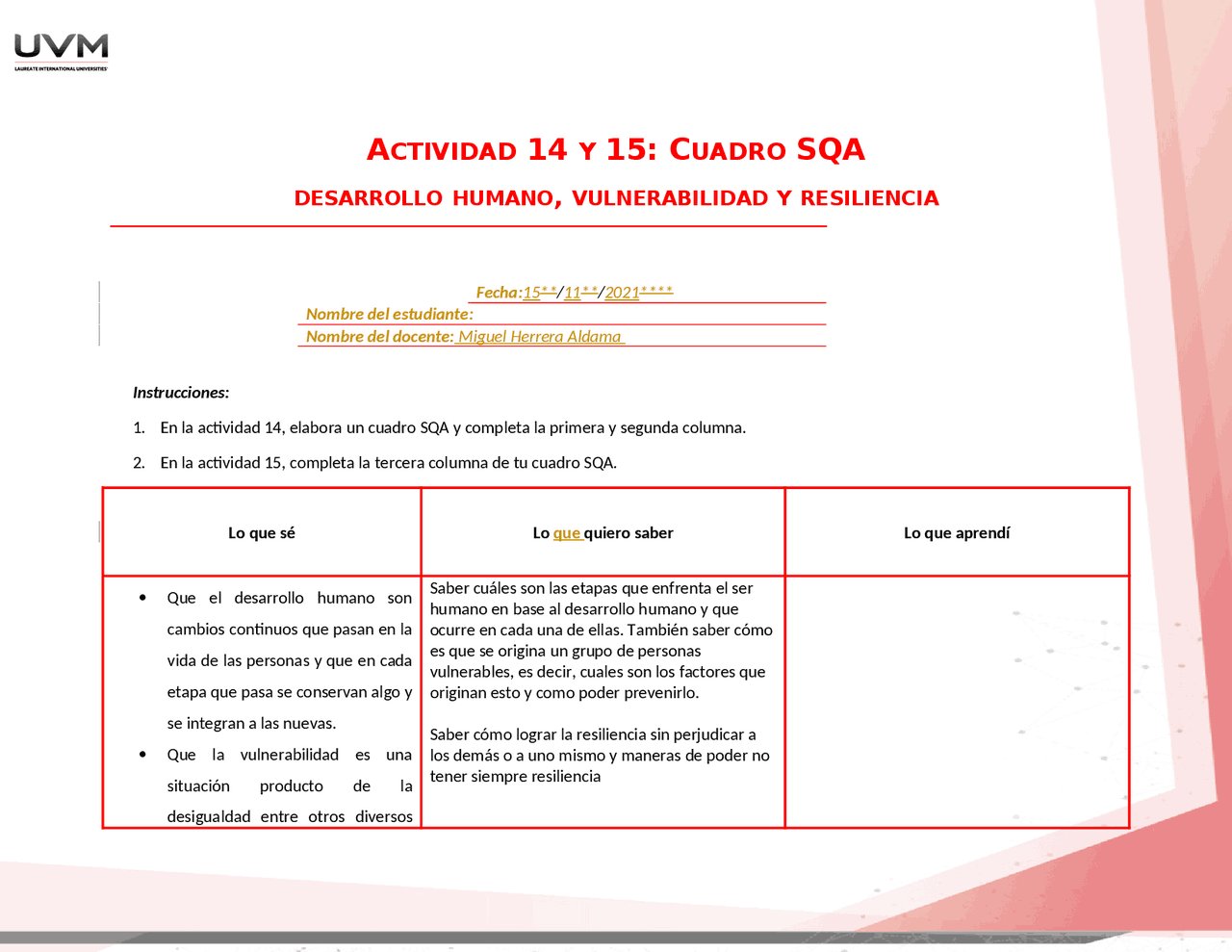 Actividad 14 y 15 de desarrollo humano y social | Esquemas y mapas ...