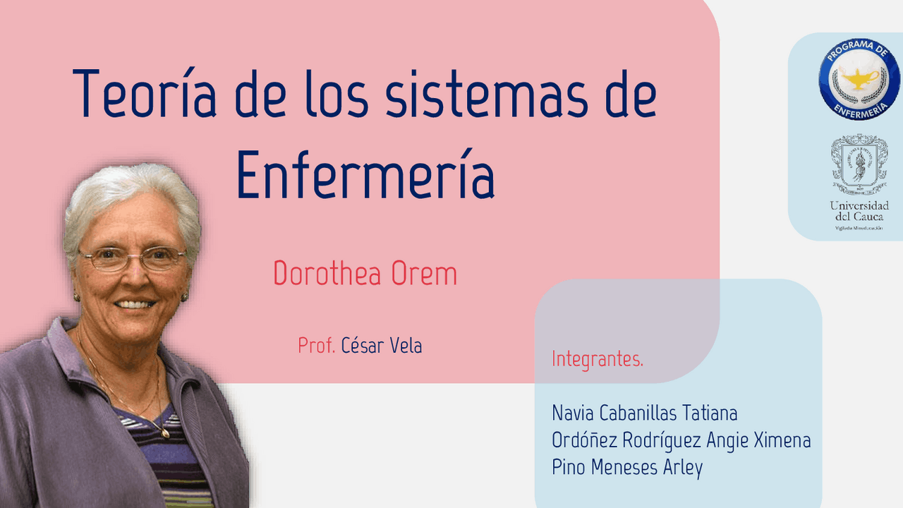 Teoría de los tres sistemas de Enfermería - Dorothea Orem