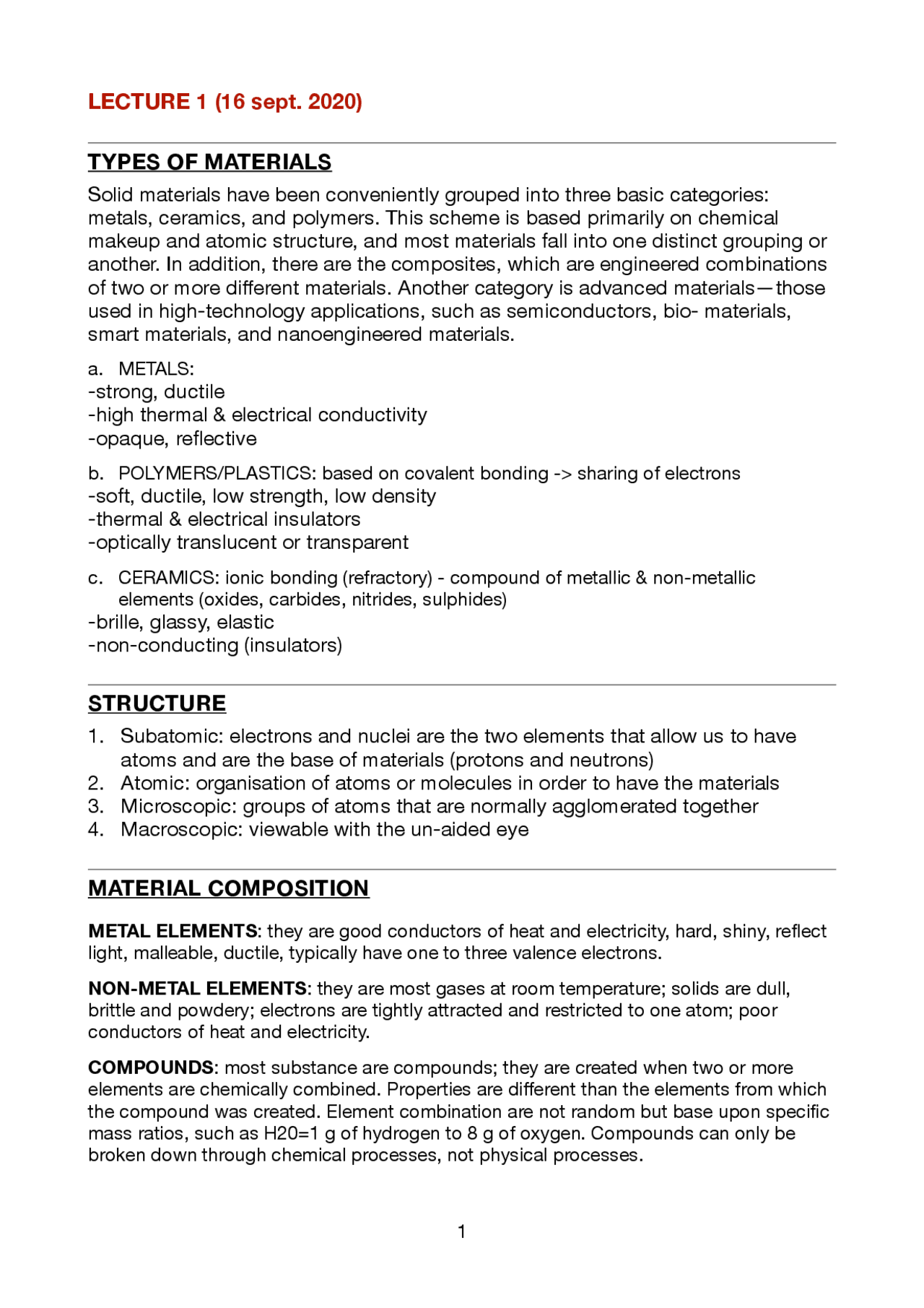 Material Physics and Technologies (ITEM) 1 modulo - Docsity