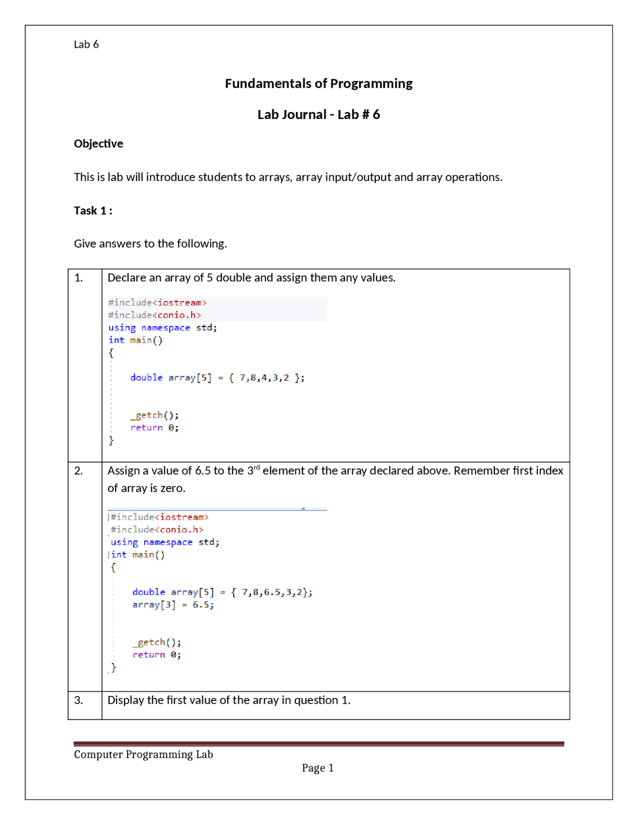 COMPUTER PROGRAMMING JOURNAL - Docsity