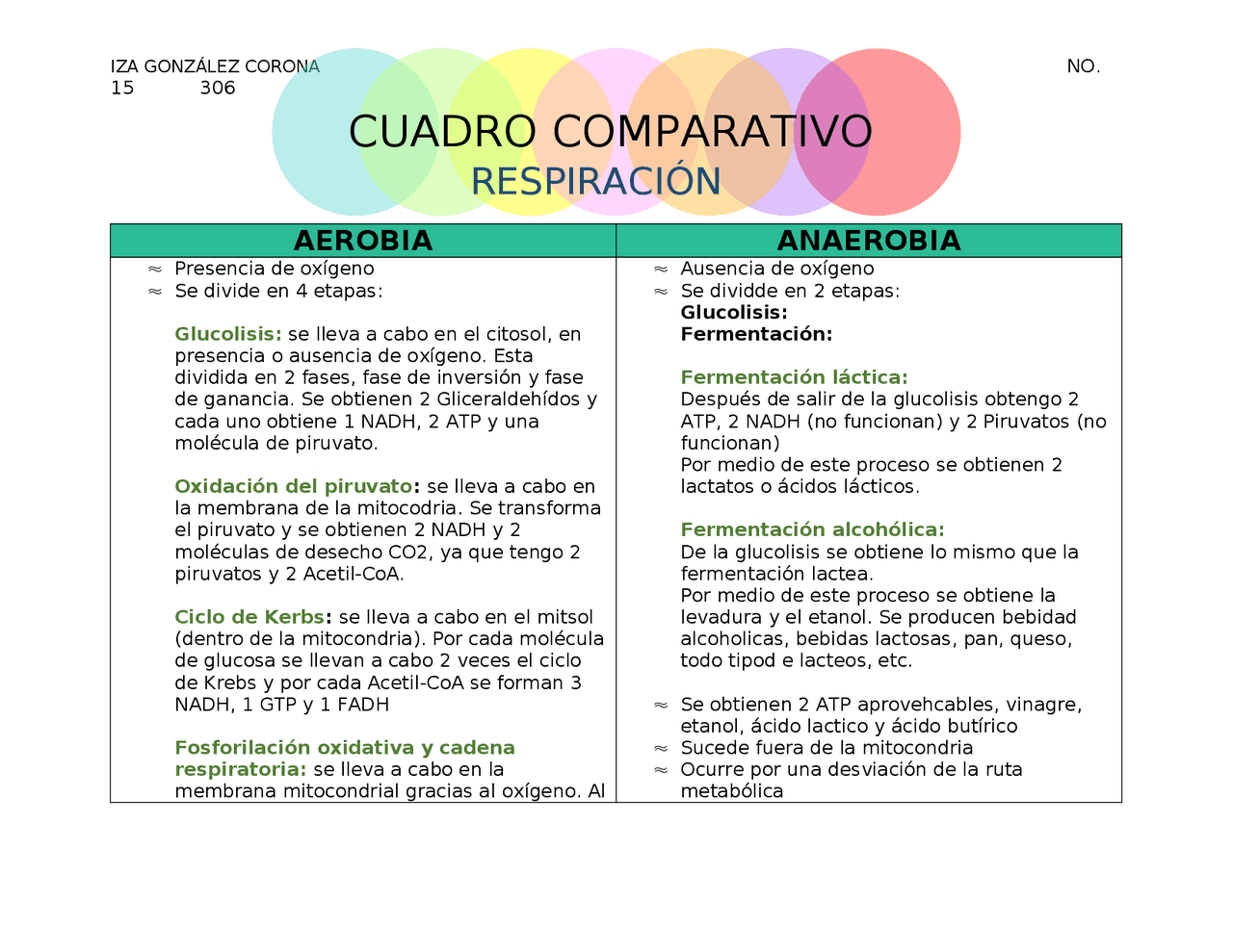 Diferencias Entre Respiración Aerobia Y Anaerobia