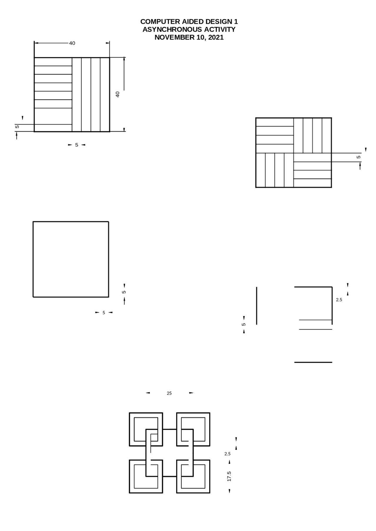 AutoCAD Practice Exercise for first year students - Docsity