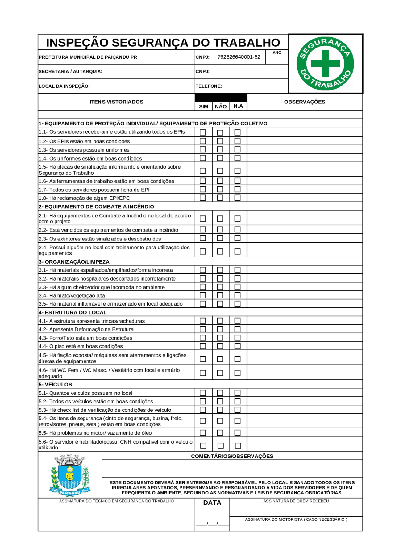Check List Seguran a Do Trabalho BRAINCP check-list-seguran-a-do-trabalho-braincp