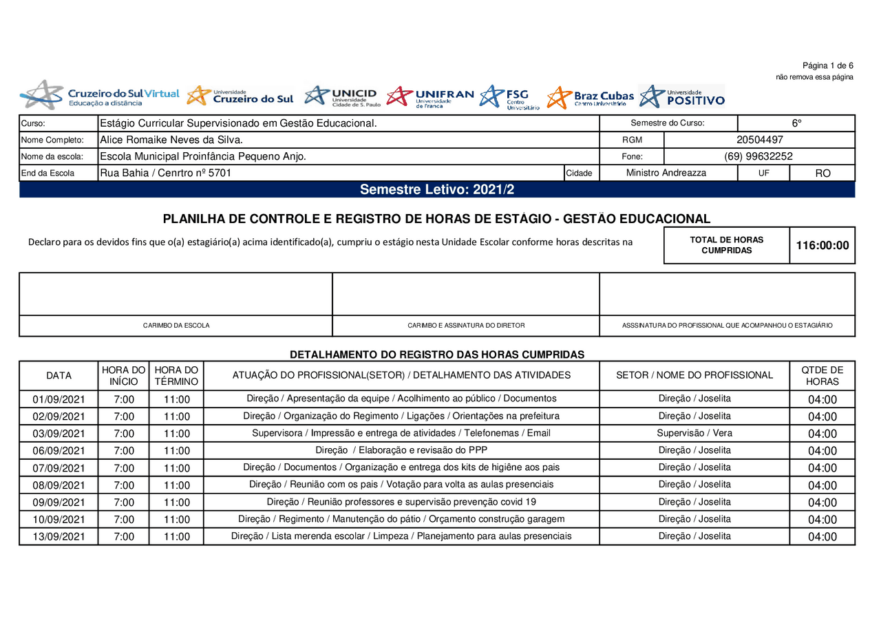 Exemplo De Plano De Estagio Pedagogia Em Ensino Fundamentalcomo Preencher