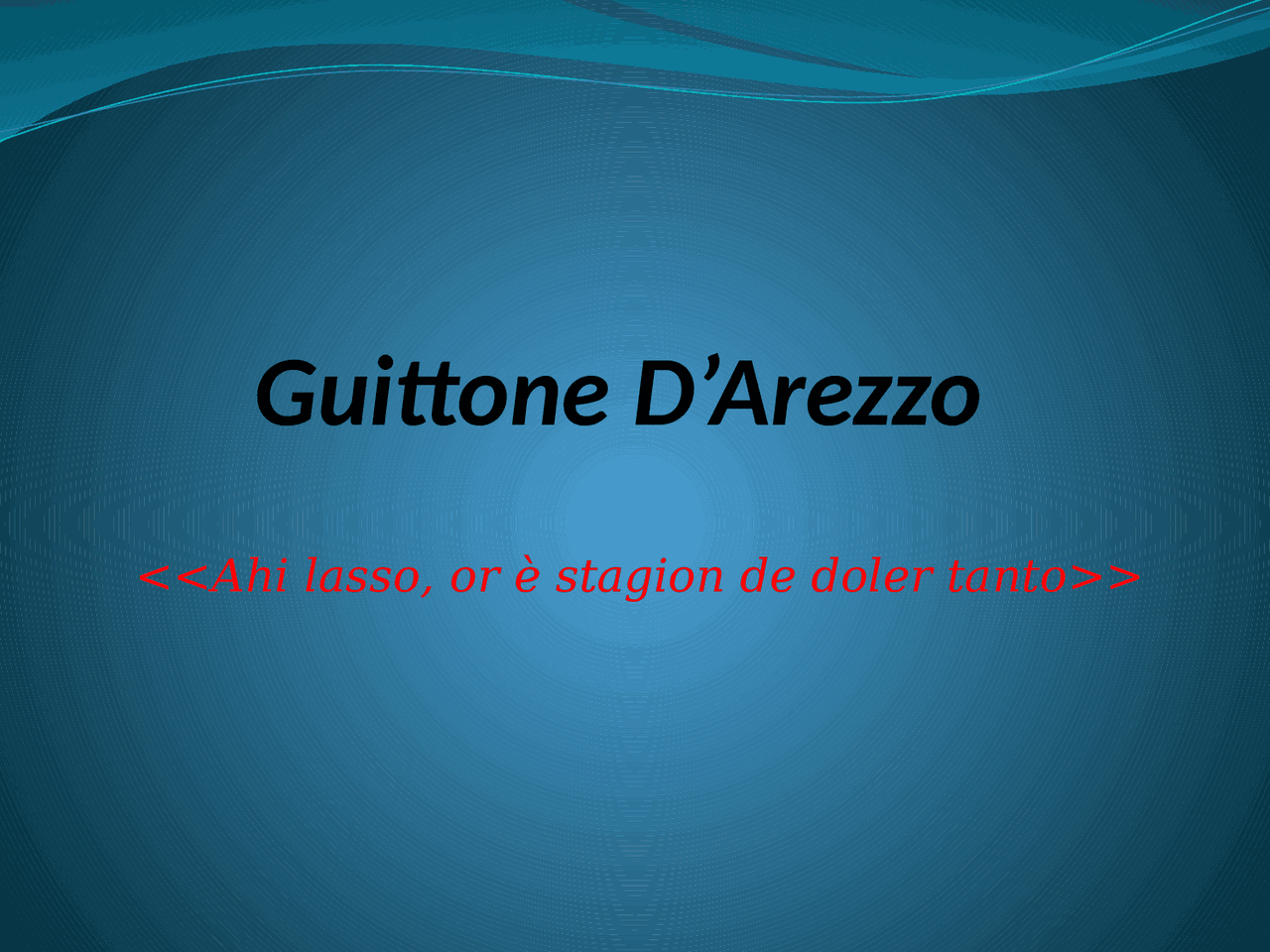 Guittone D'Arezzo Ahi lasso de doler tanto - Docsity