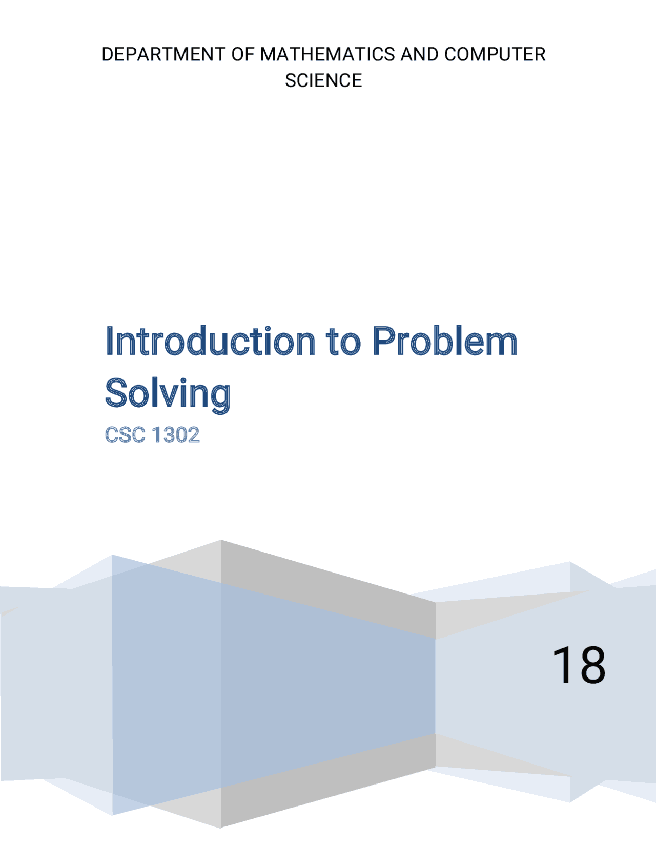 INTRODUCTION TO PROBLEM SOLVING | Study notes Computer Science | Docsity
