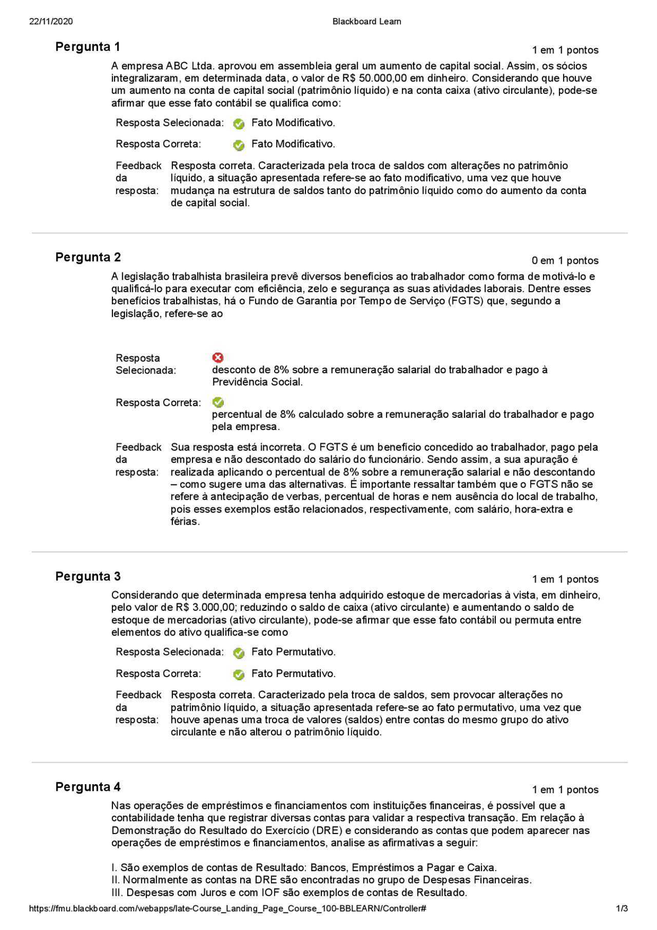 Exercicio de contabilidade intermediaria II | Exercícios Contabilidade |  Docsity