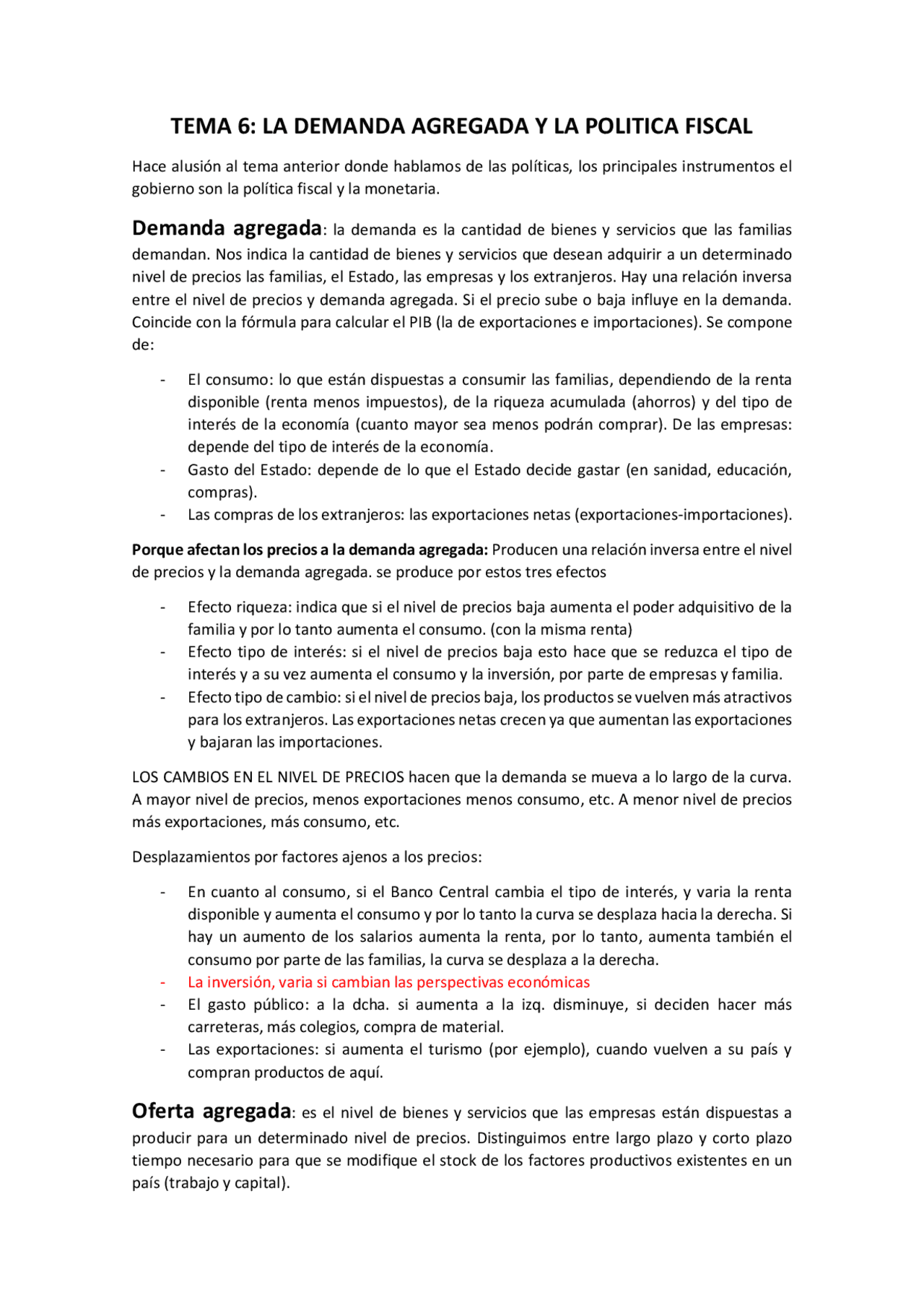 tema 6: demanda agregada y política fiscal | Apuntes de Economía ...