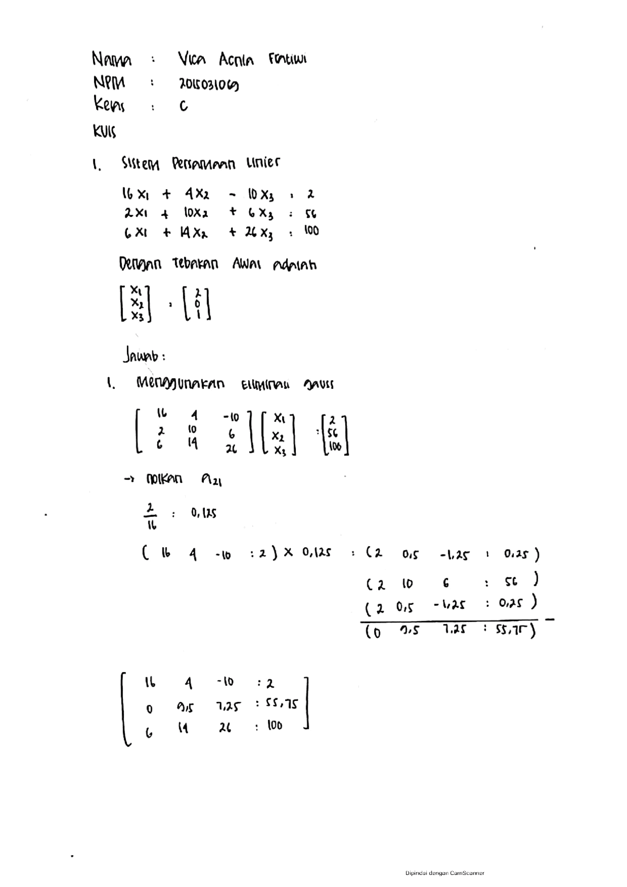 Engineering math (matrix) - Docsity