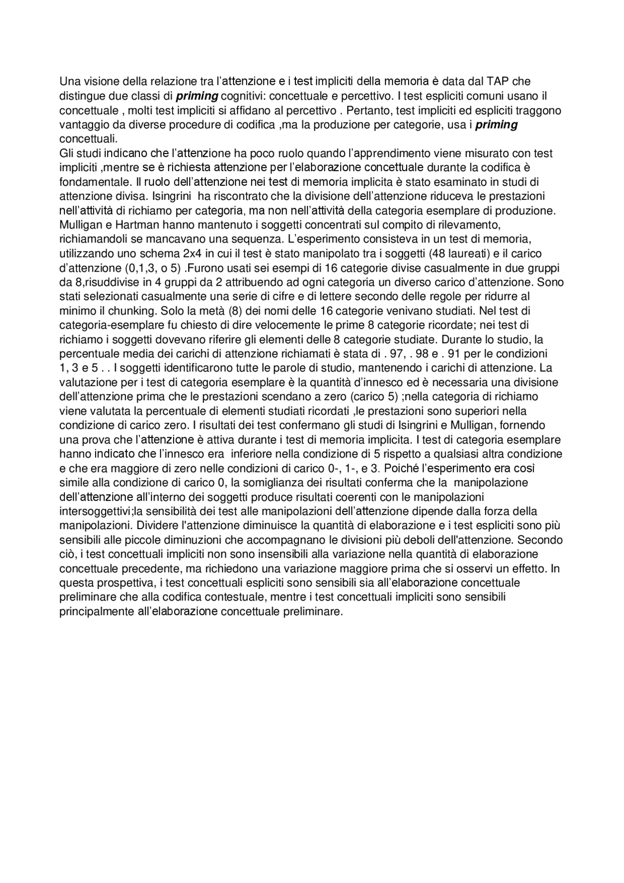 The effects of varying attentional load on conceptual priming. Memory ...