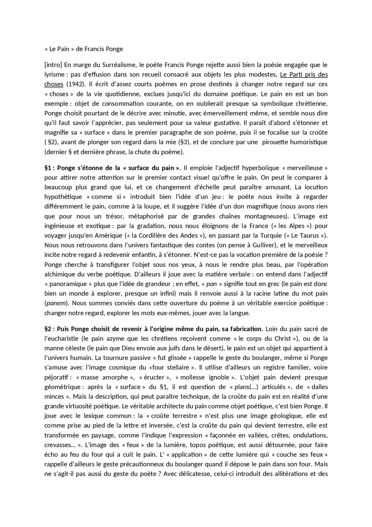 Analyse Lin aire Du Po me Le Pain De Fran is Ponge Examens Fran ais analyse-lin-aire-du-po-me-le-pain-de-fran-is-ponge-examens-fran-ais