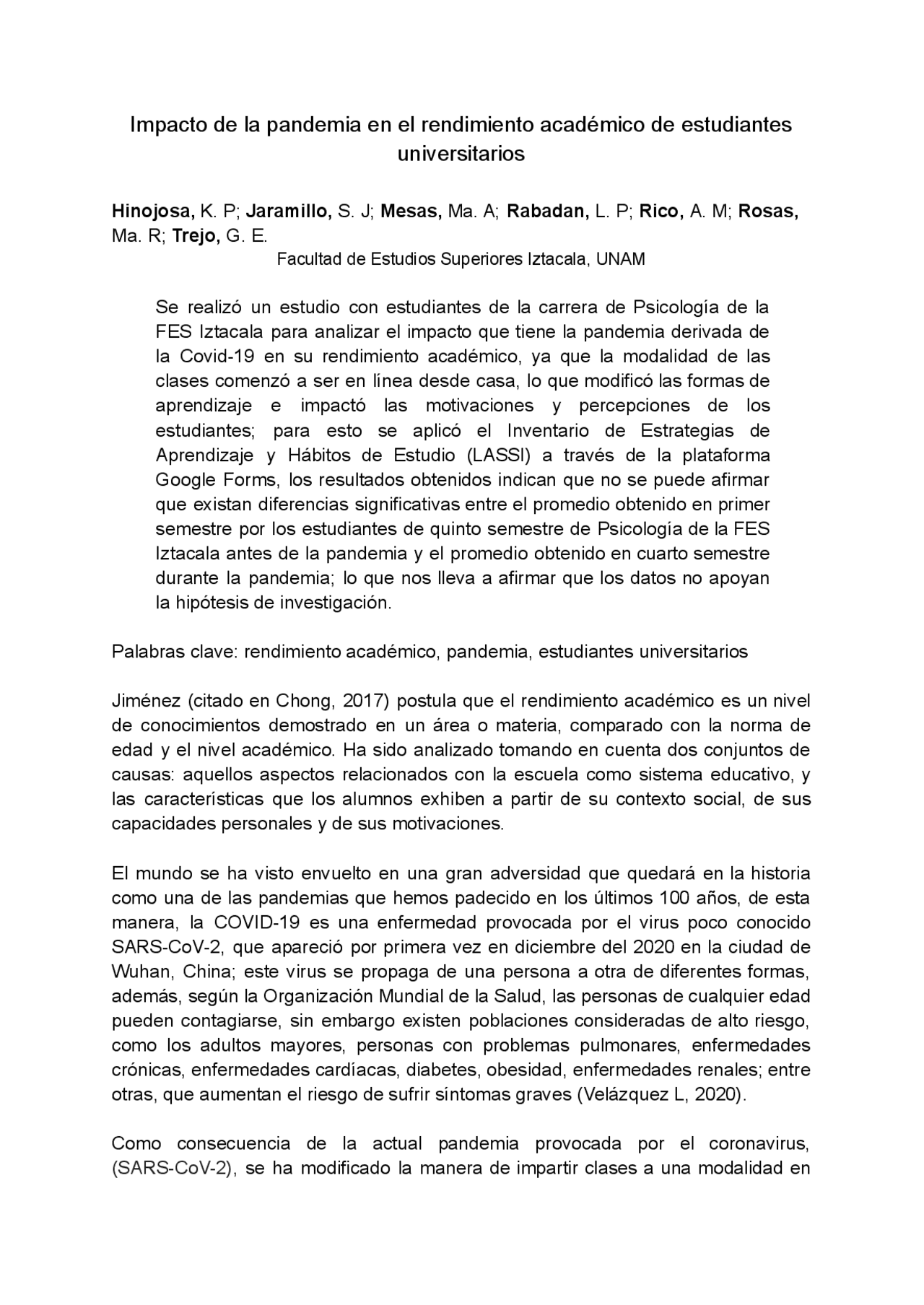 Impacto de la pandemia en el rendimiento académico de estudiantes ...