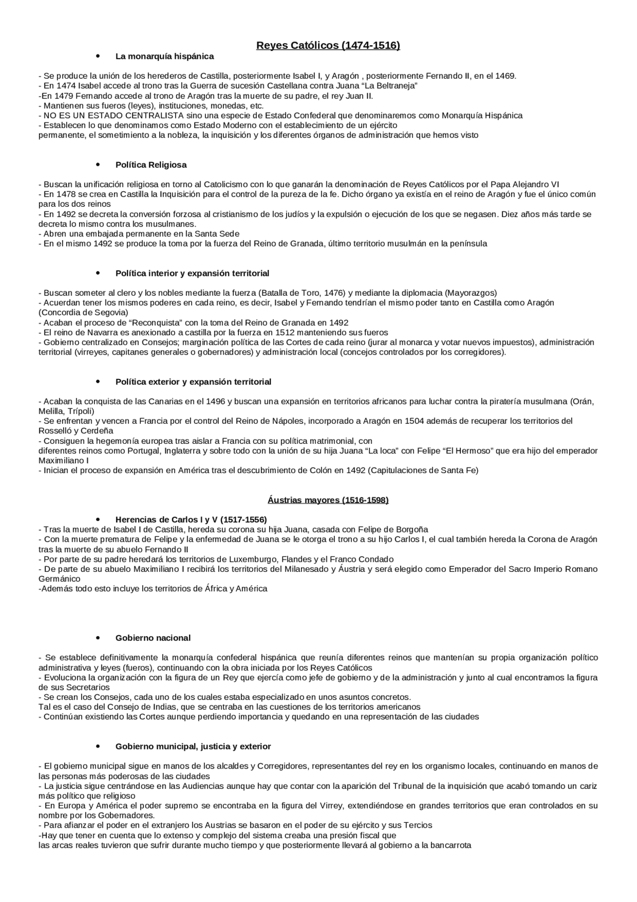 Primer bloque historia de españa selectividad Docsity