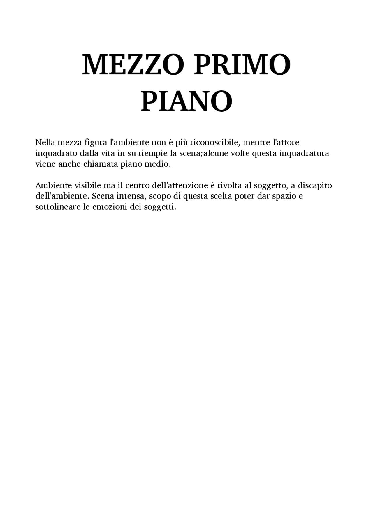 Mezzo Piano definizione del lemma - Docsity