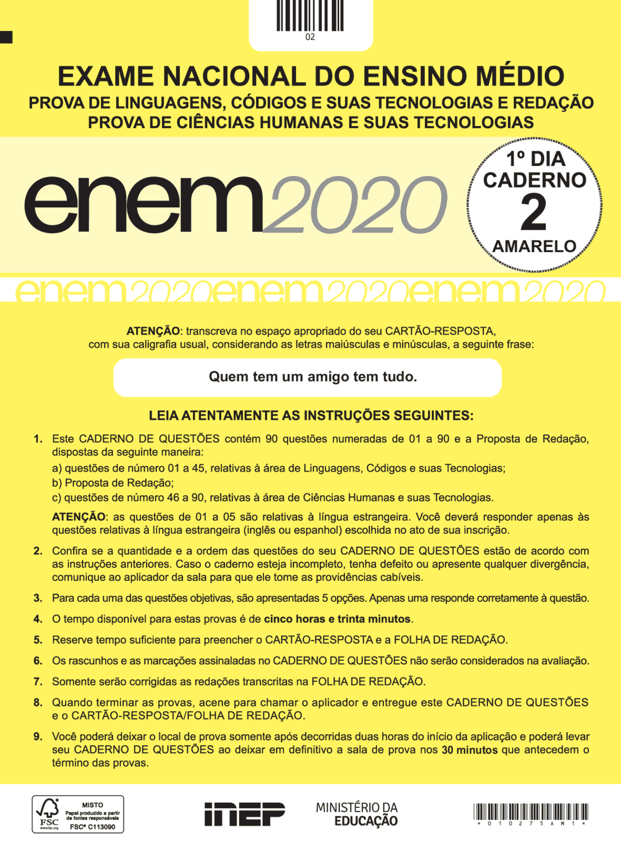 Prova de humanas enem 2021 - Docsity