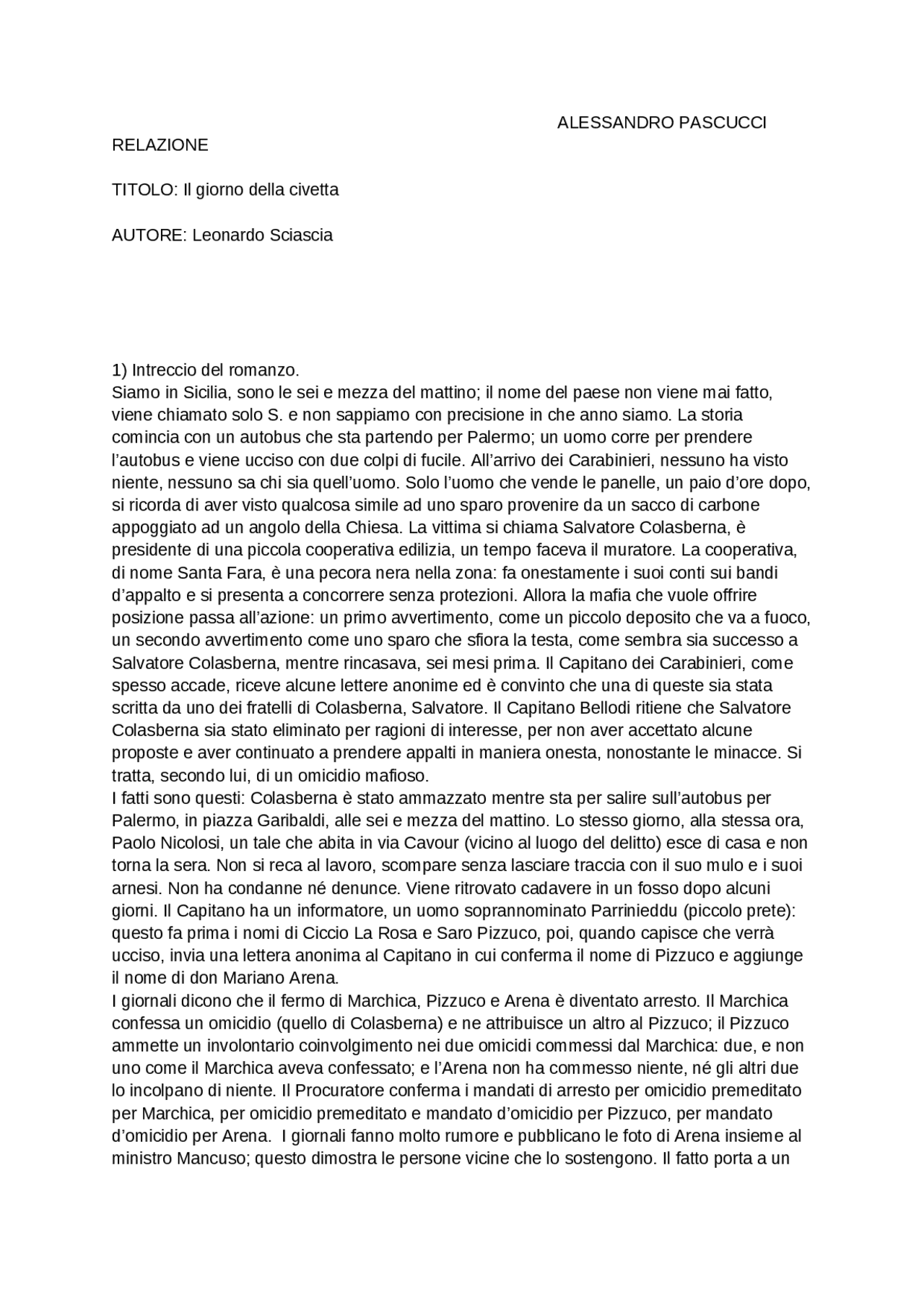 Audiolibro il giorno della civetta Docsity Audiolibro il giorno della civetta Docsity
