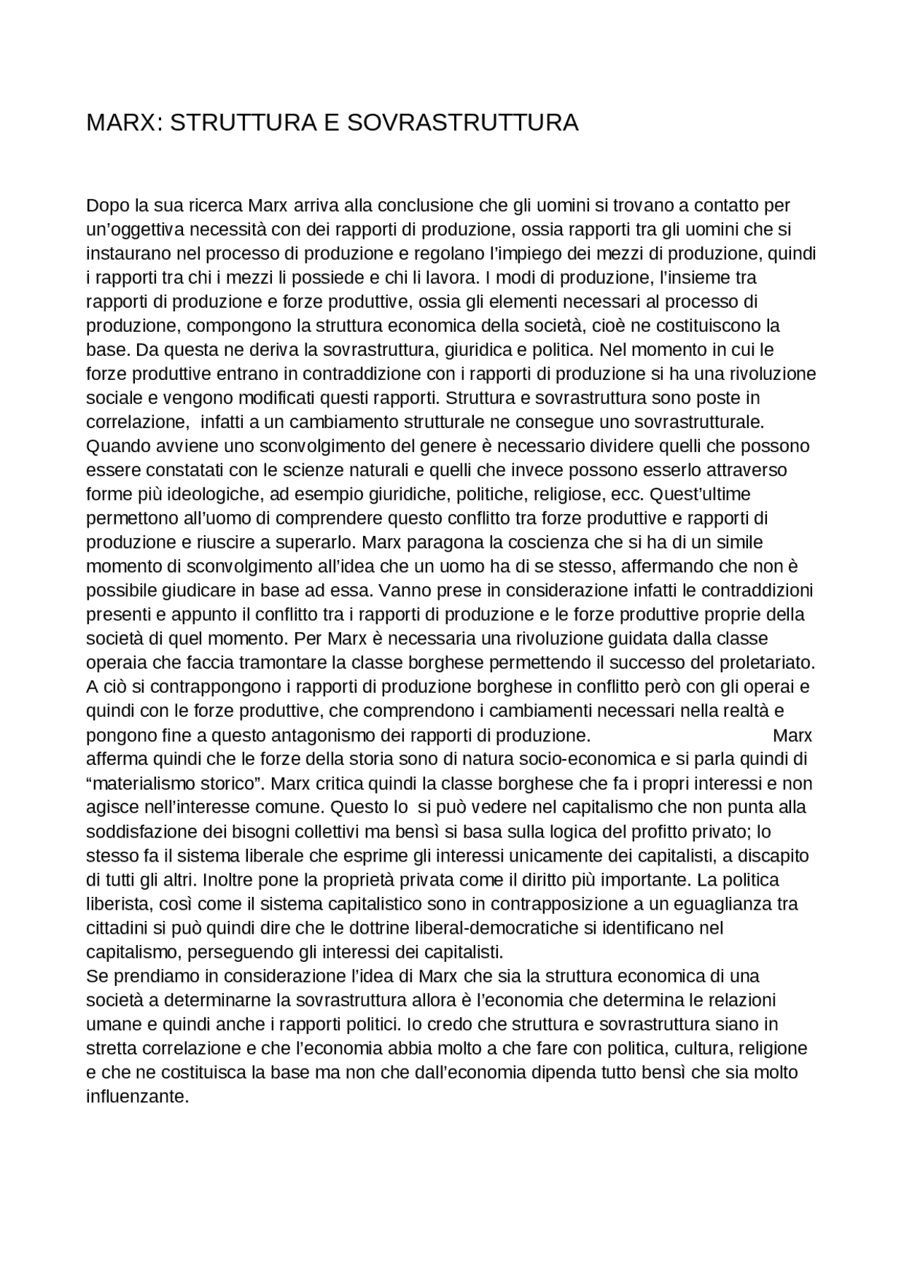 Marx struttura e sovrastruttura Docsity