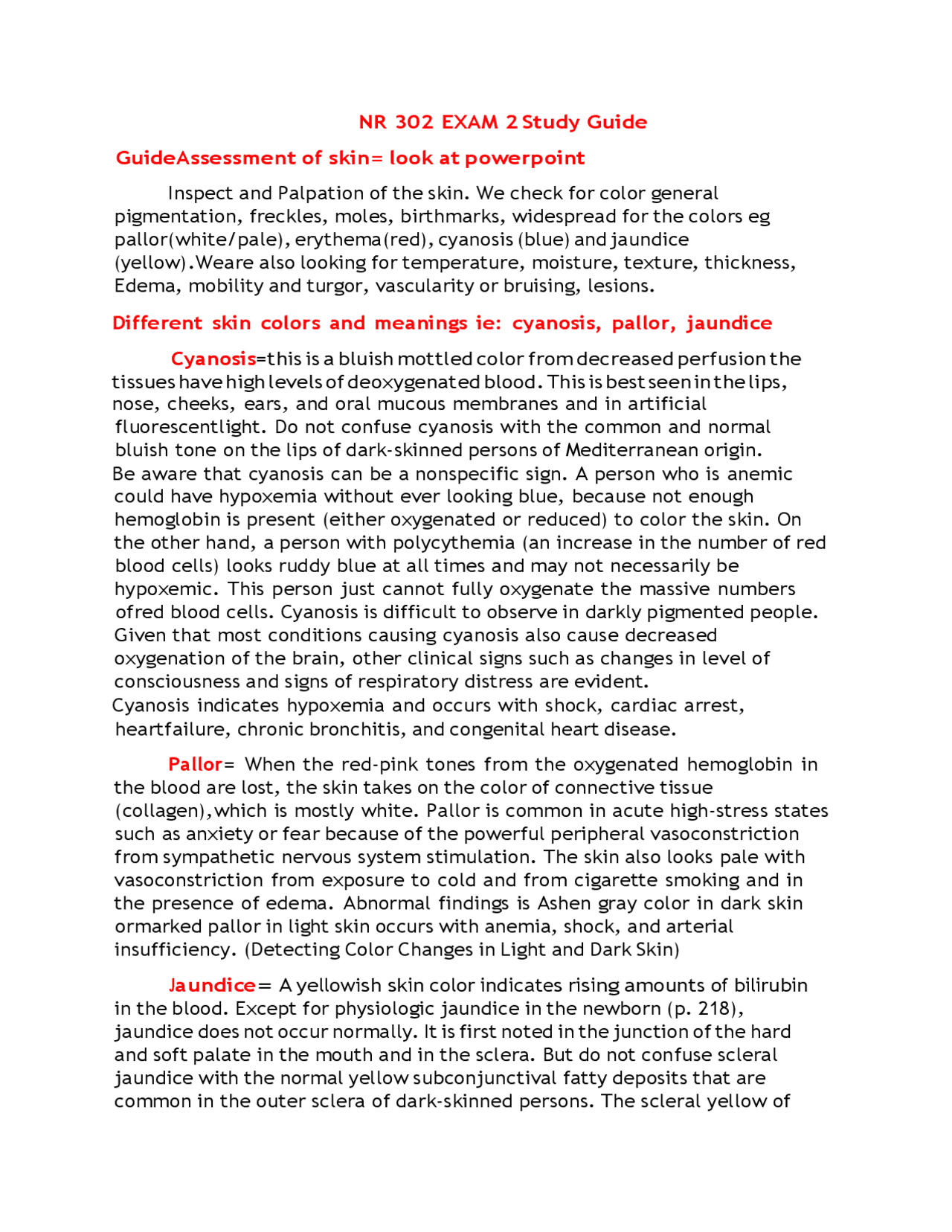 NR 302 Exam 2 Blueprint Study Guide / NR302 Exam 2 Blueprint Study ...