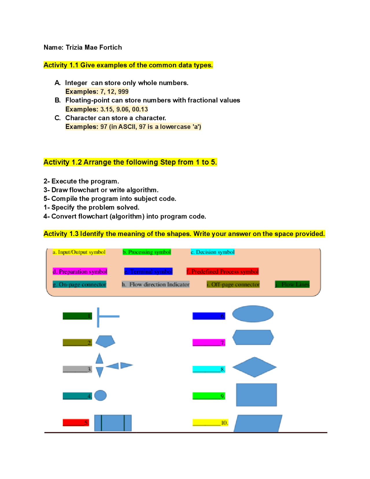 Programming Exams and Exercise - Docsity