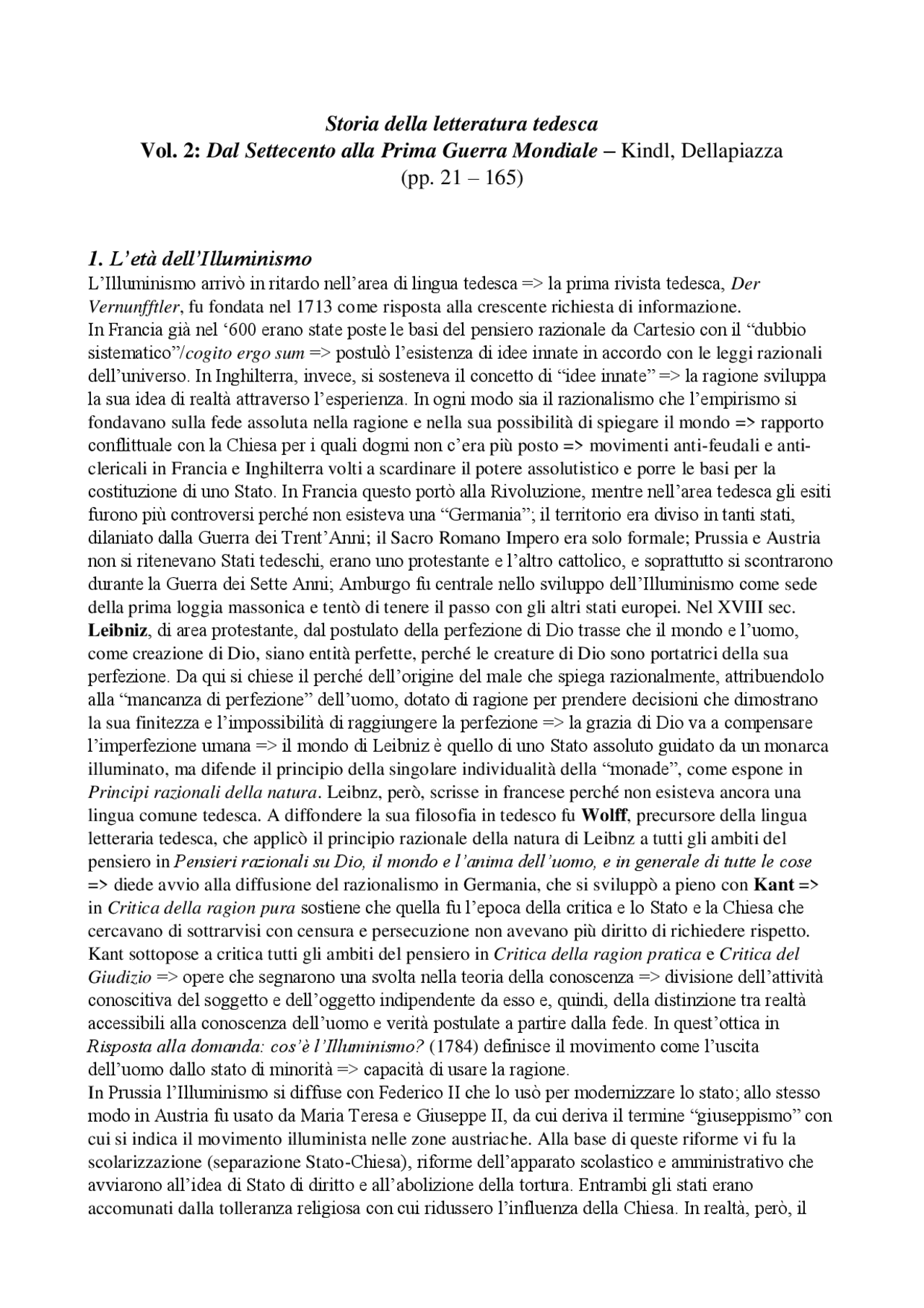 Riassunto libro Storia della letteratura tedesca Sintesi del corso di Letteratura Tedesca Riassunto libro Storia della letteratura tedesca Sintesi del corso di Letteratura Tedesca