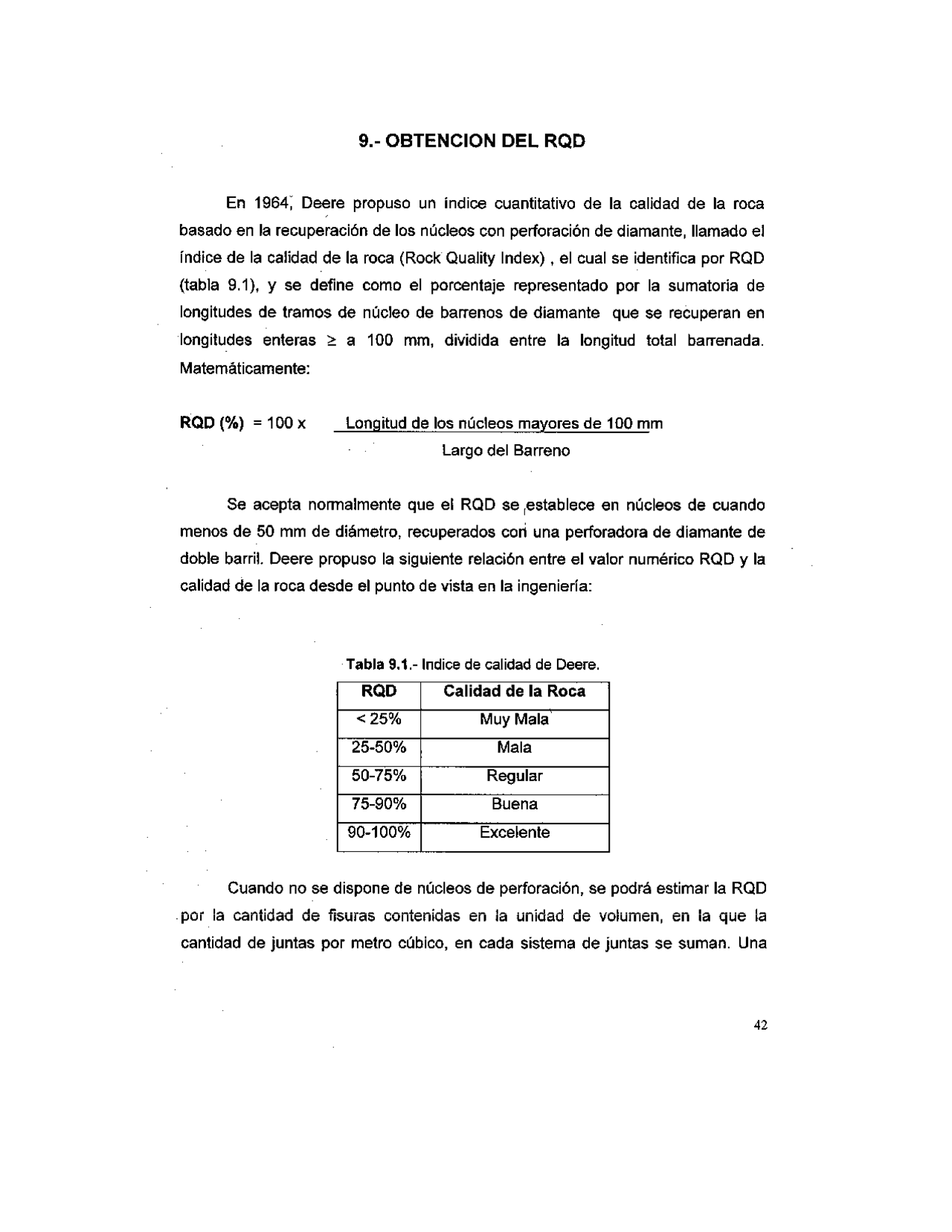 Como calcular RQD... en testigos de roca de faena de Exploracion minera ...
