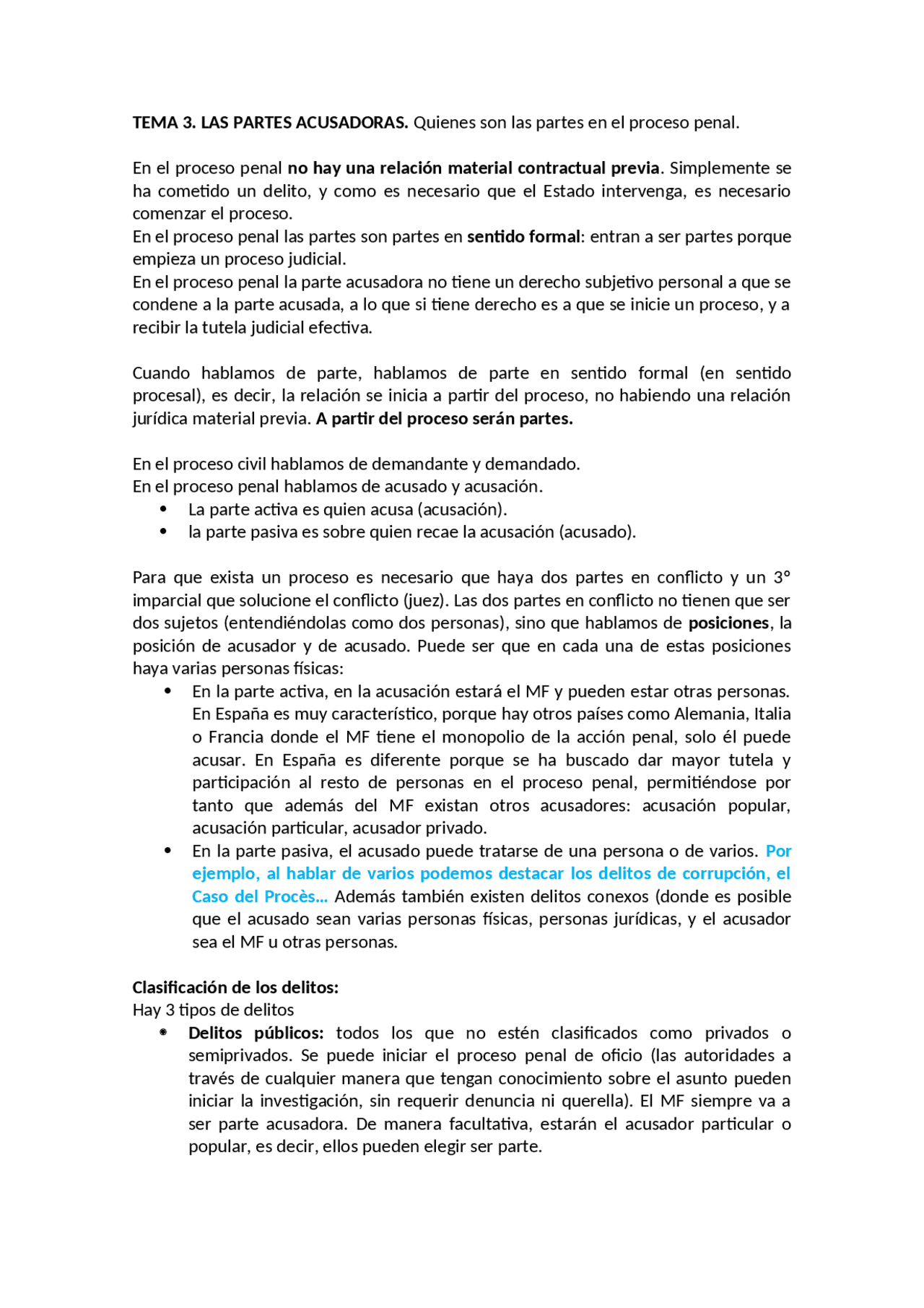 TEMAS DERECHO PROCESAL PENAL | Apuntes de Derecho Procesal Penal | Docsity