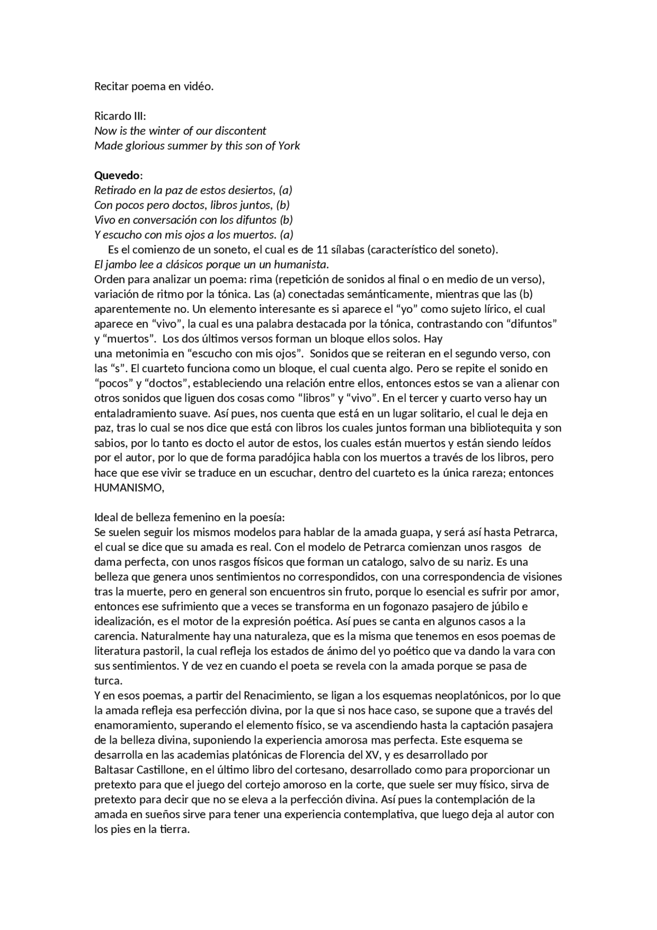 Literatura Moderna, Poesía Docsity
