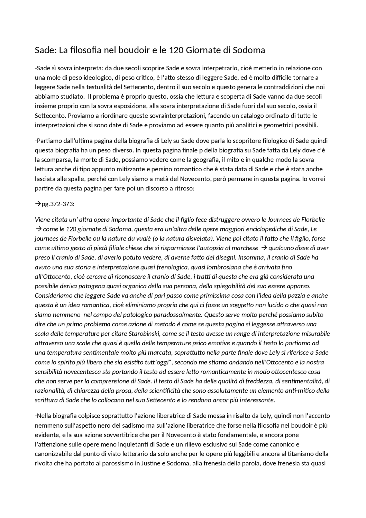 La filosofia nel boudoir e le