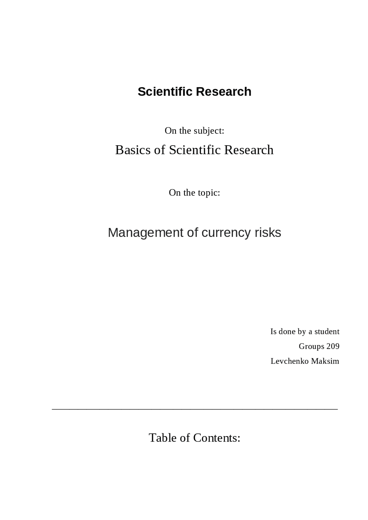 Management Of Currency Risks Docsity