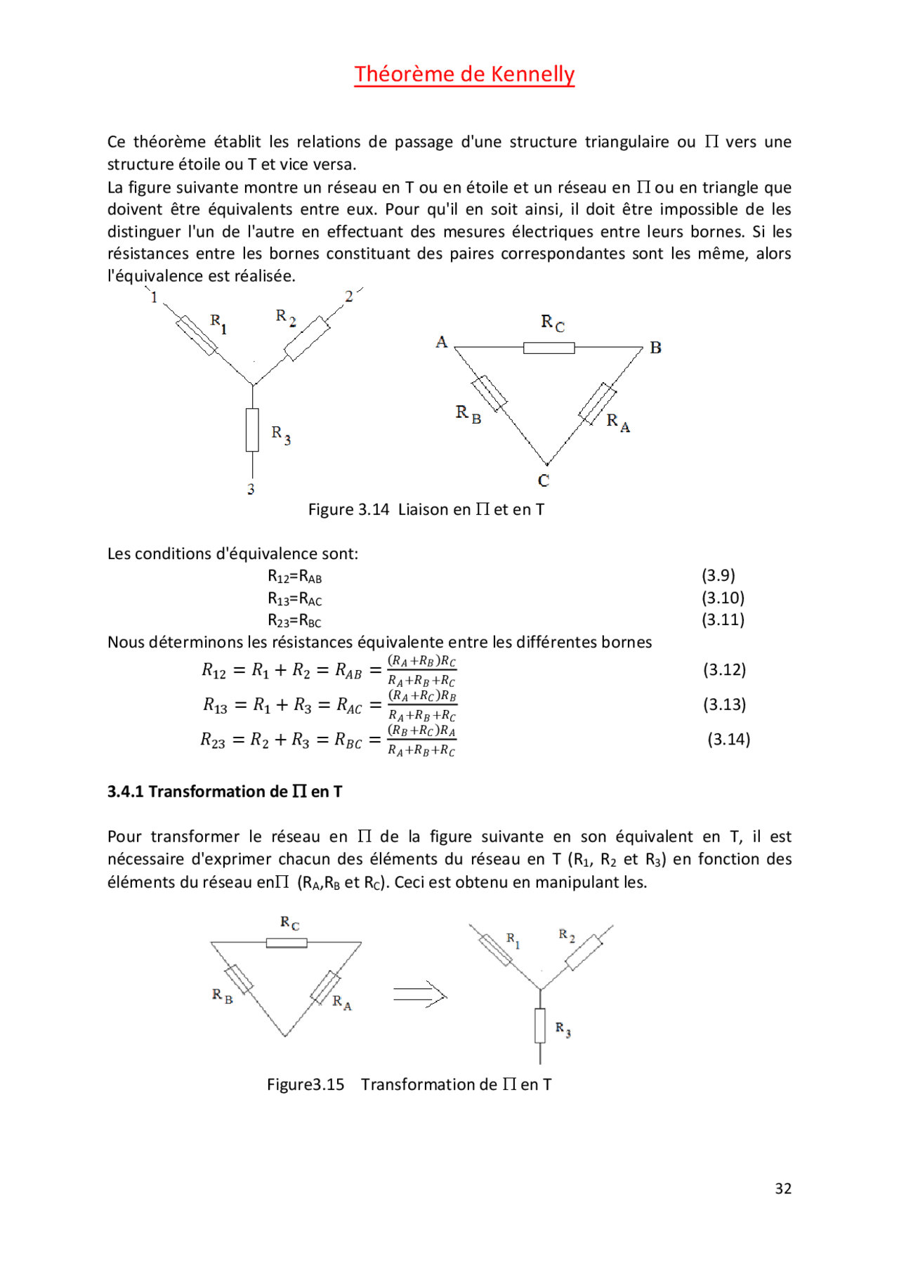 Théorème de Kennelly Résumés Mécanique Docsity