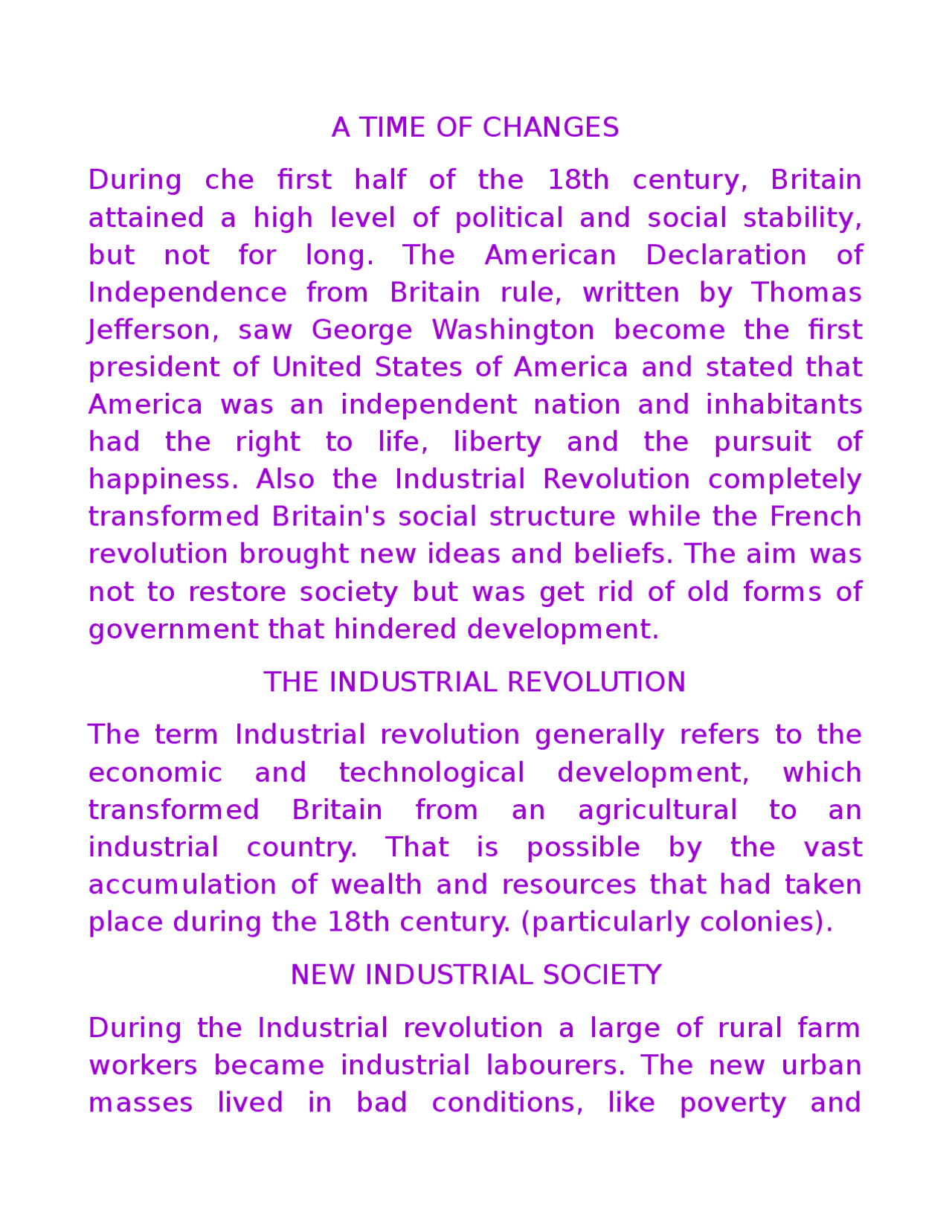 Industrial revolution - Docsity