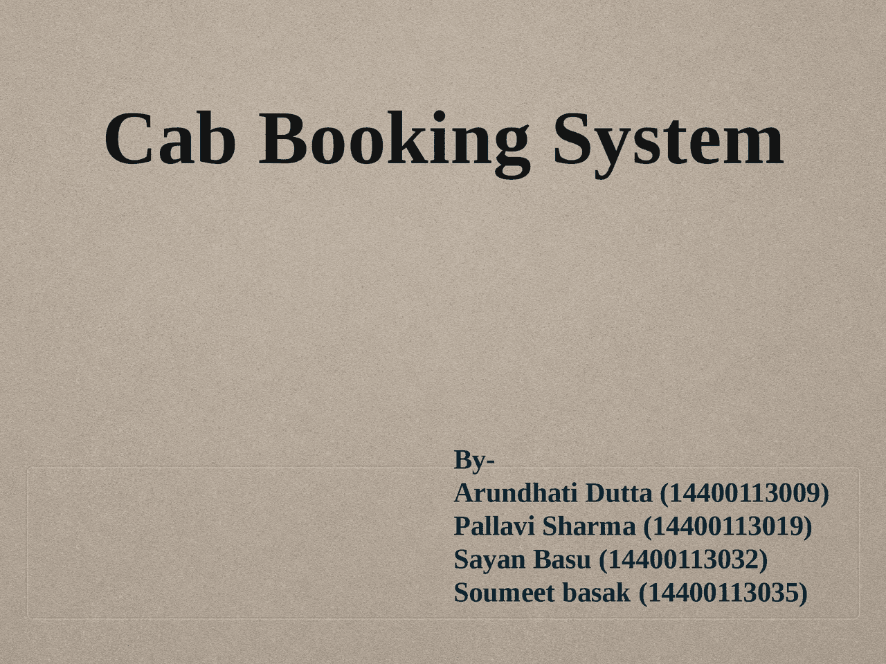 Project presentation cab booking system | Schemes and Mind Maps ...