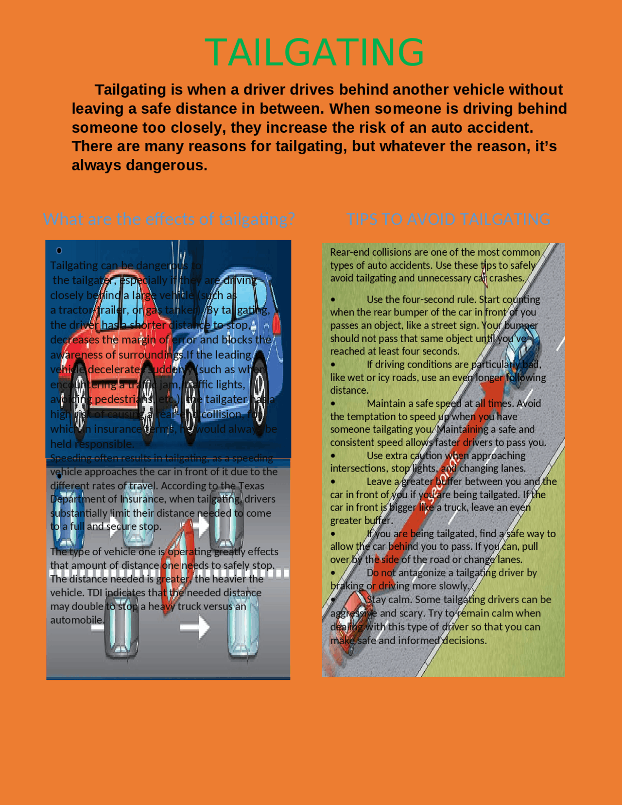 Tailgating Infographics - Docsity
