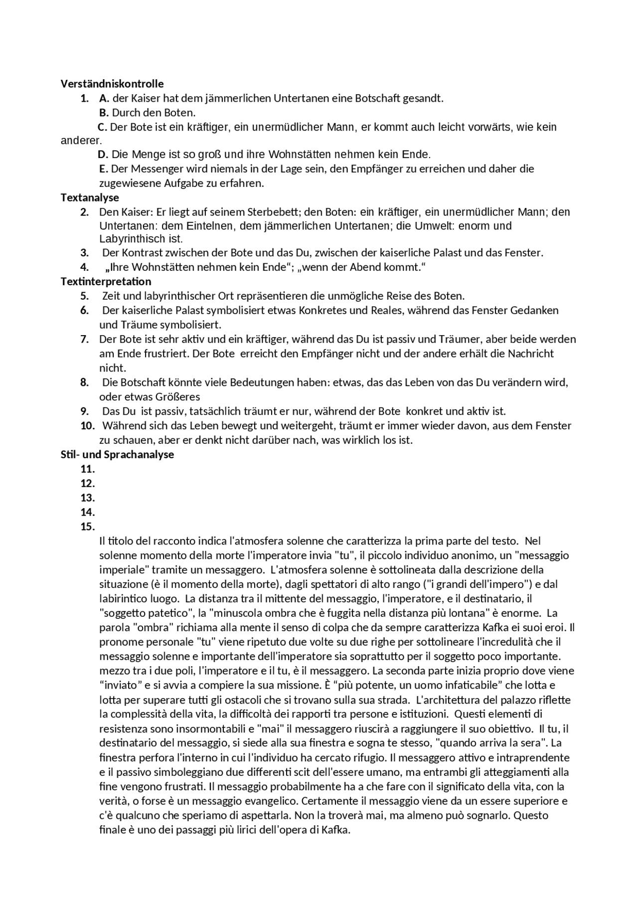 Eine Kaiserliche Botschaft Text Eine kaiserliche Botschaft - Docsity