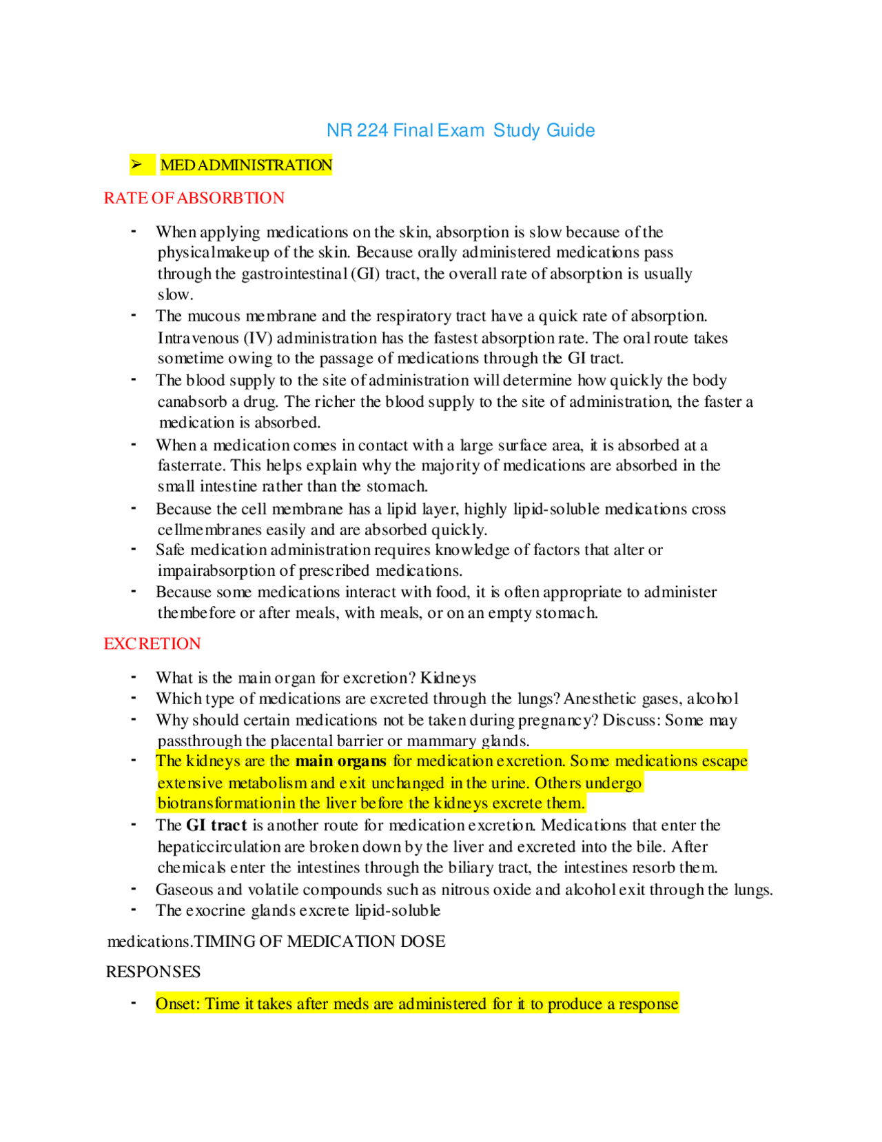 NR224 / NR 224 Final Exam Study Guide (Latest 2021 / 2022) Fundamentals ...