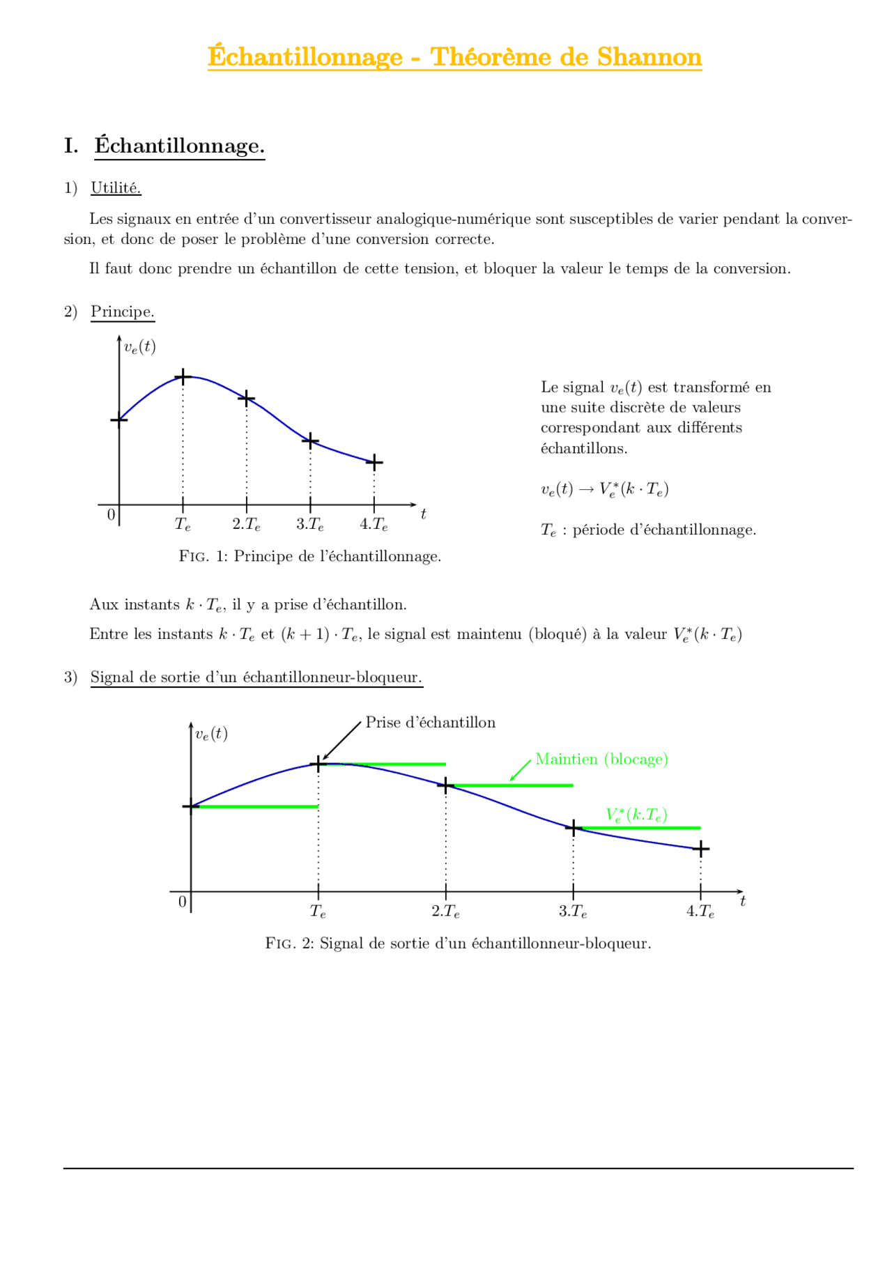 Échantillonnage Théorème de Shannon Résumés Traitement Numérique du — free download
